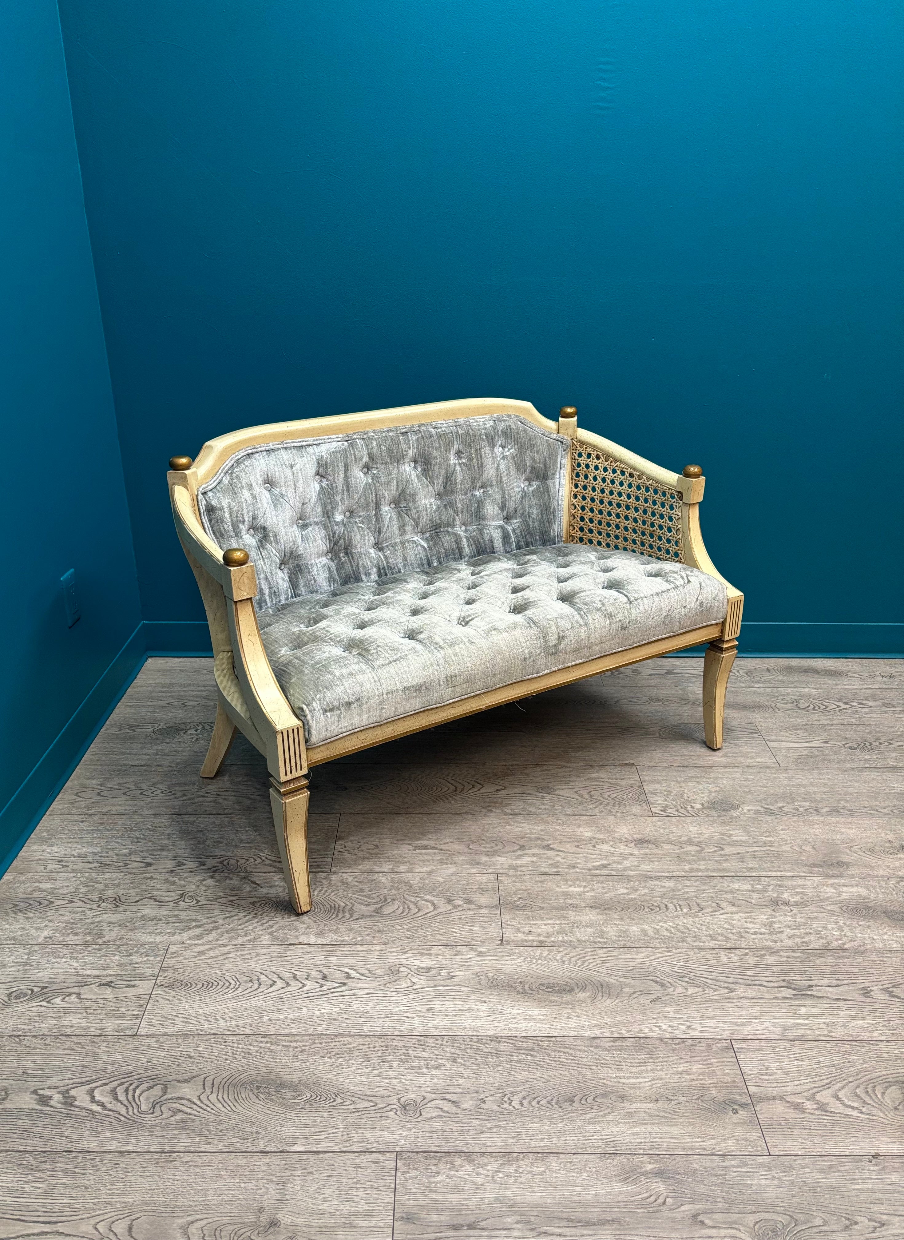 Light Blue Tufted Loveseat