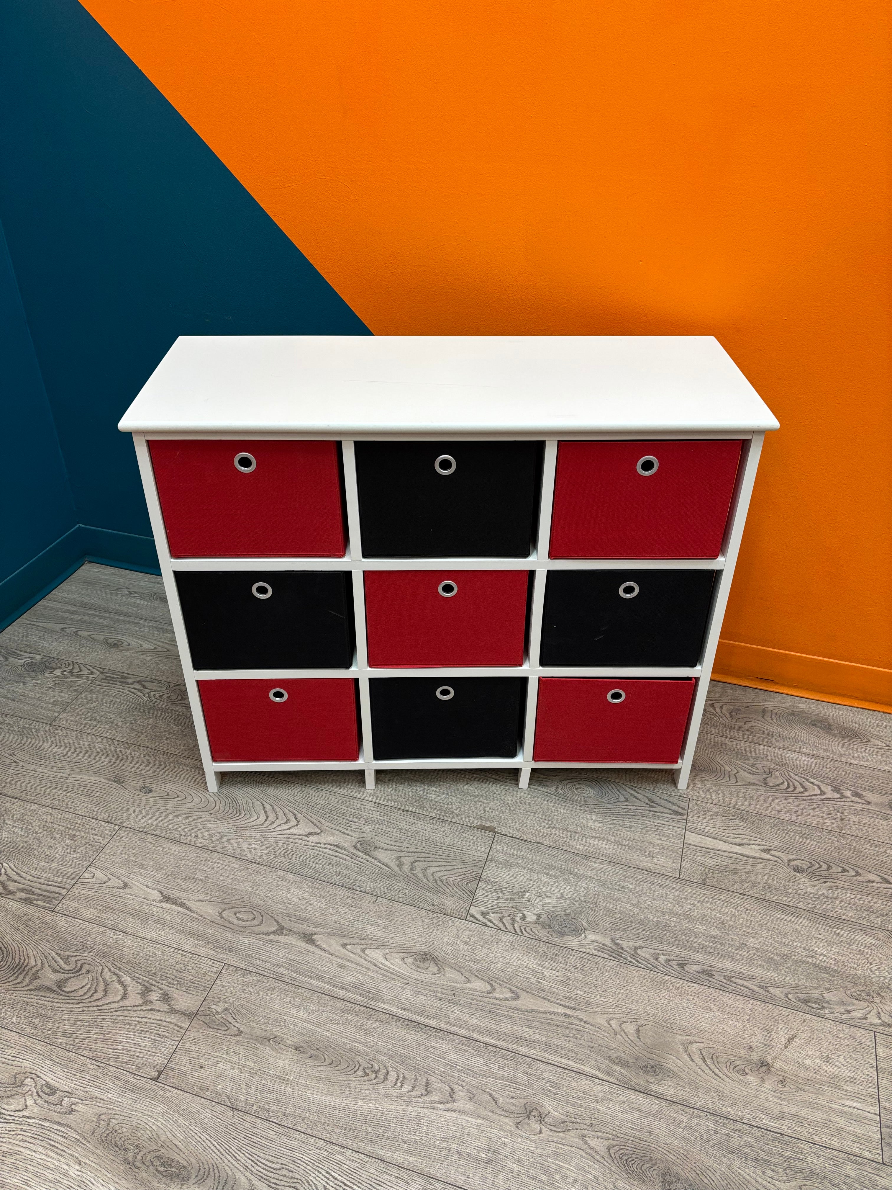Black & Red Storage Shelves (2 available)