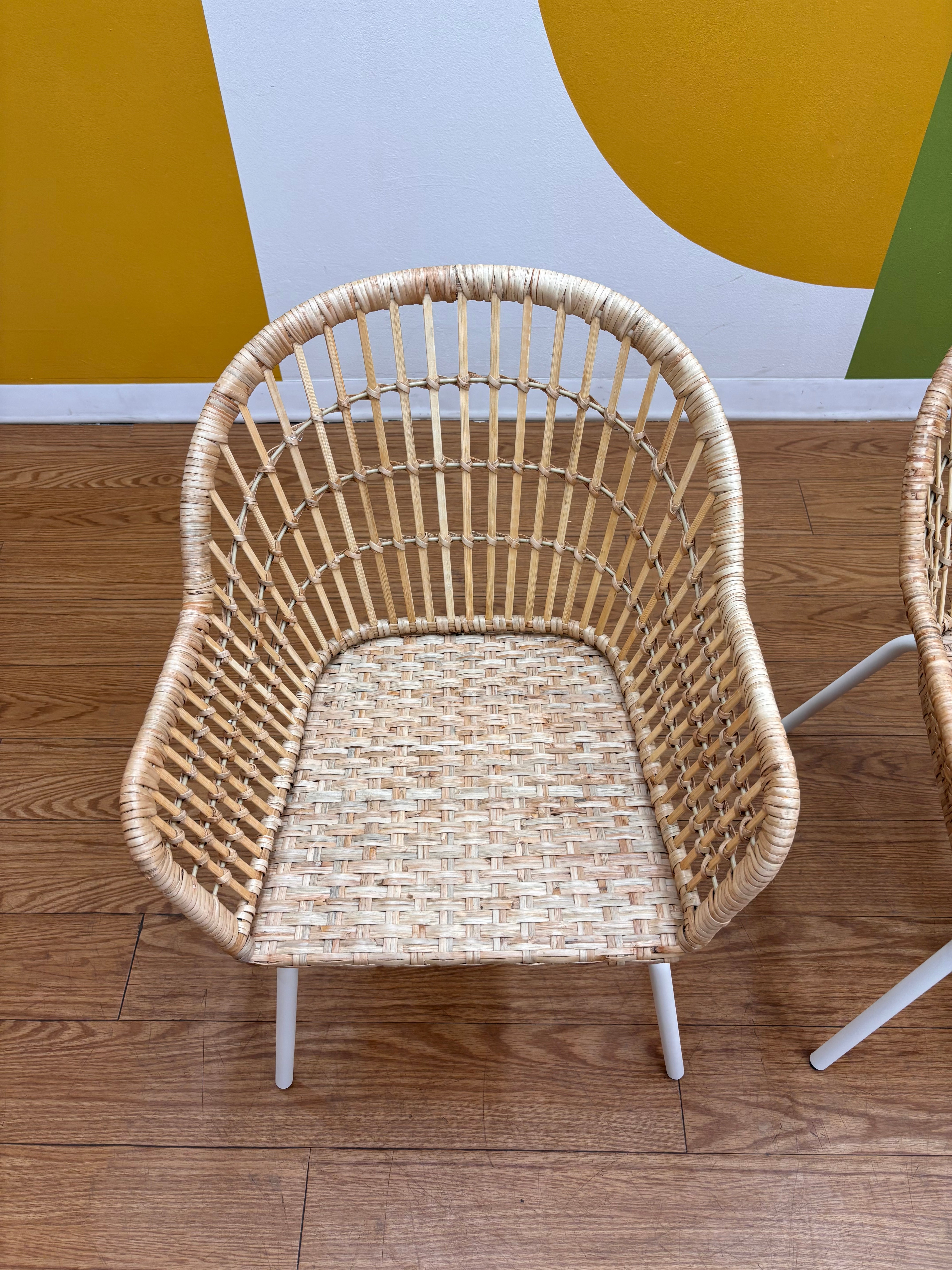 Set of 2 Rattan Armchairs