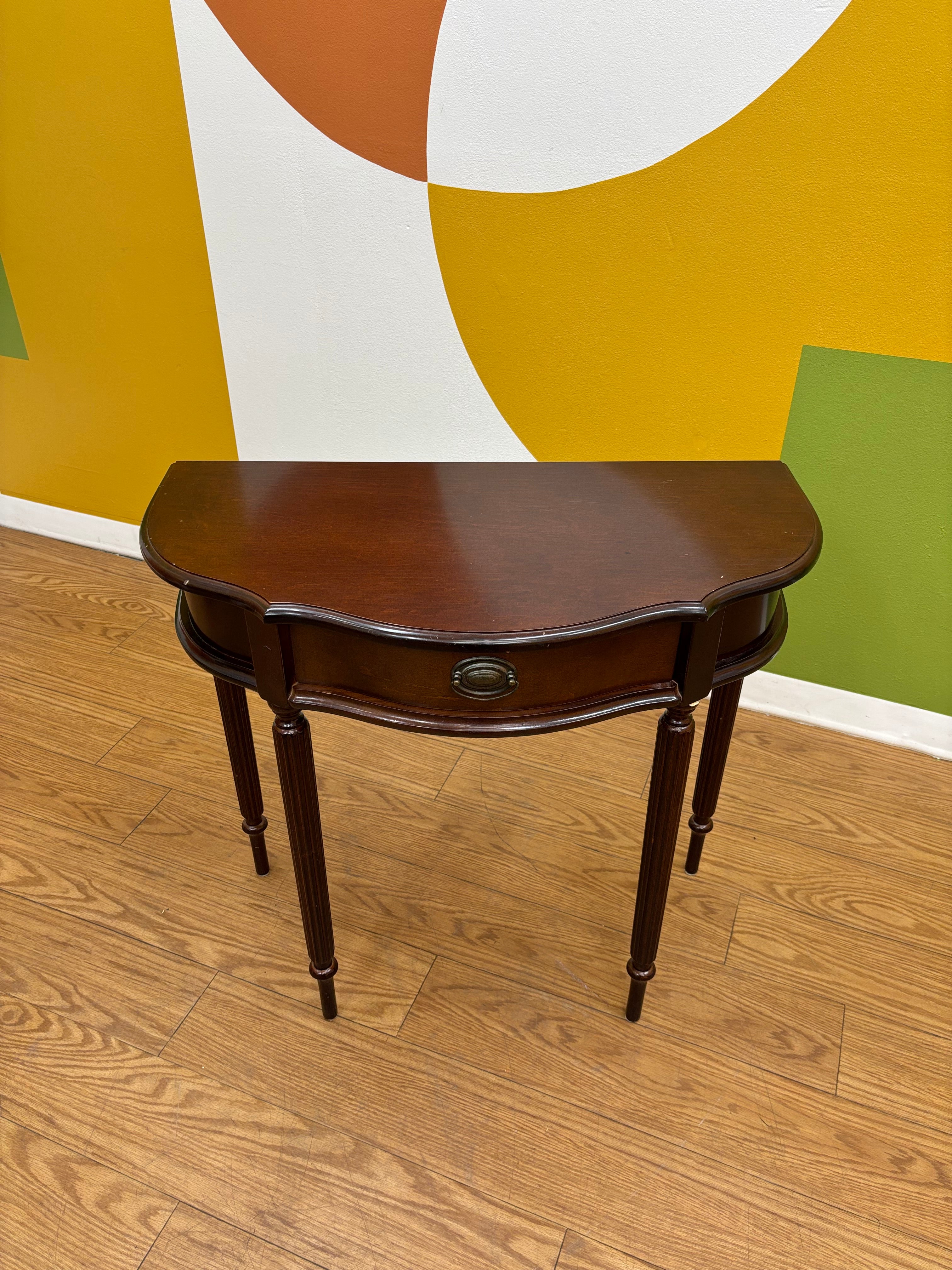 Wood Half Moon Table