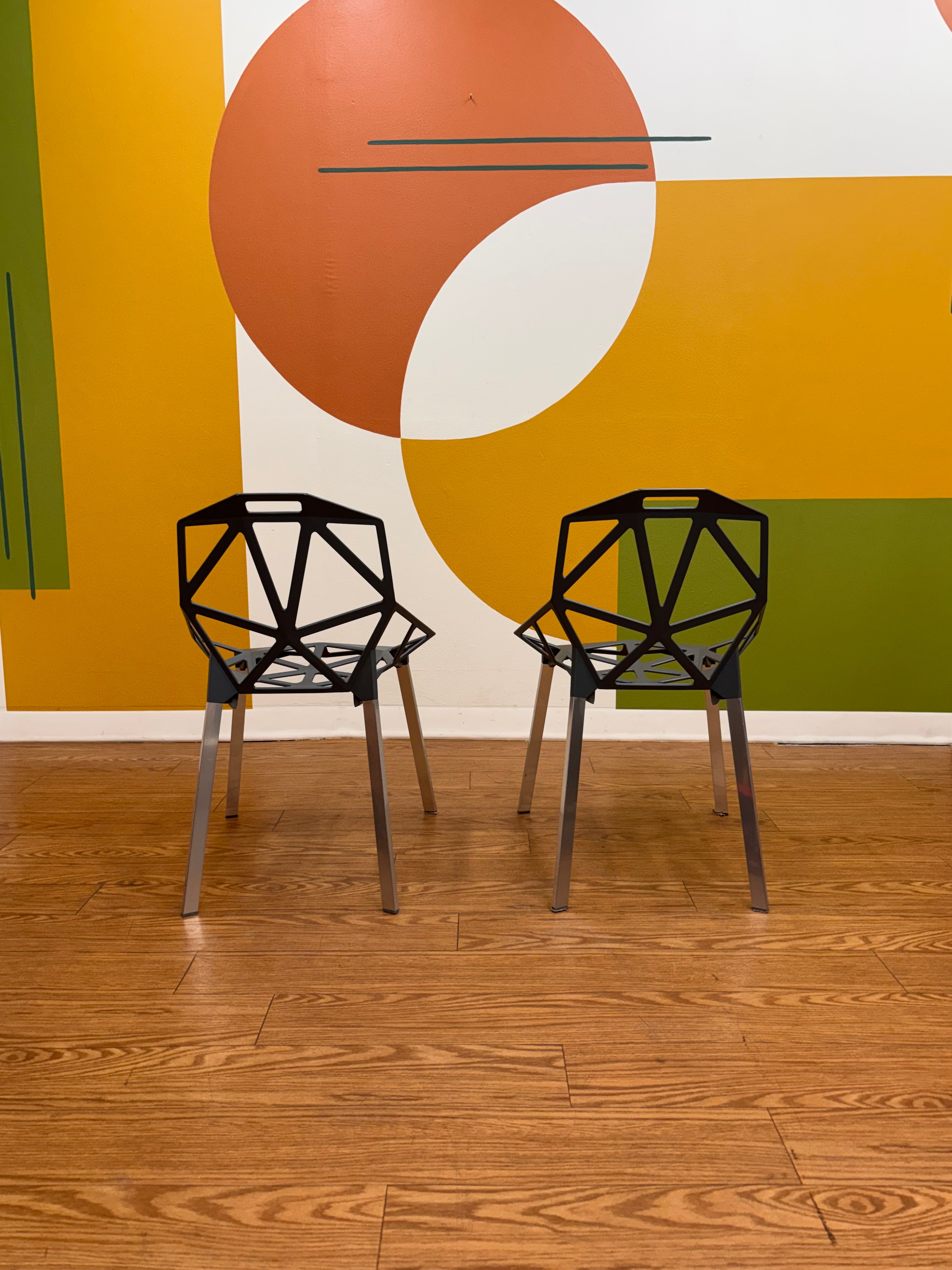 Set of 2 Geometric Chairs