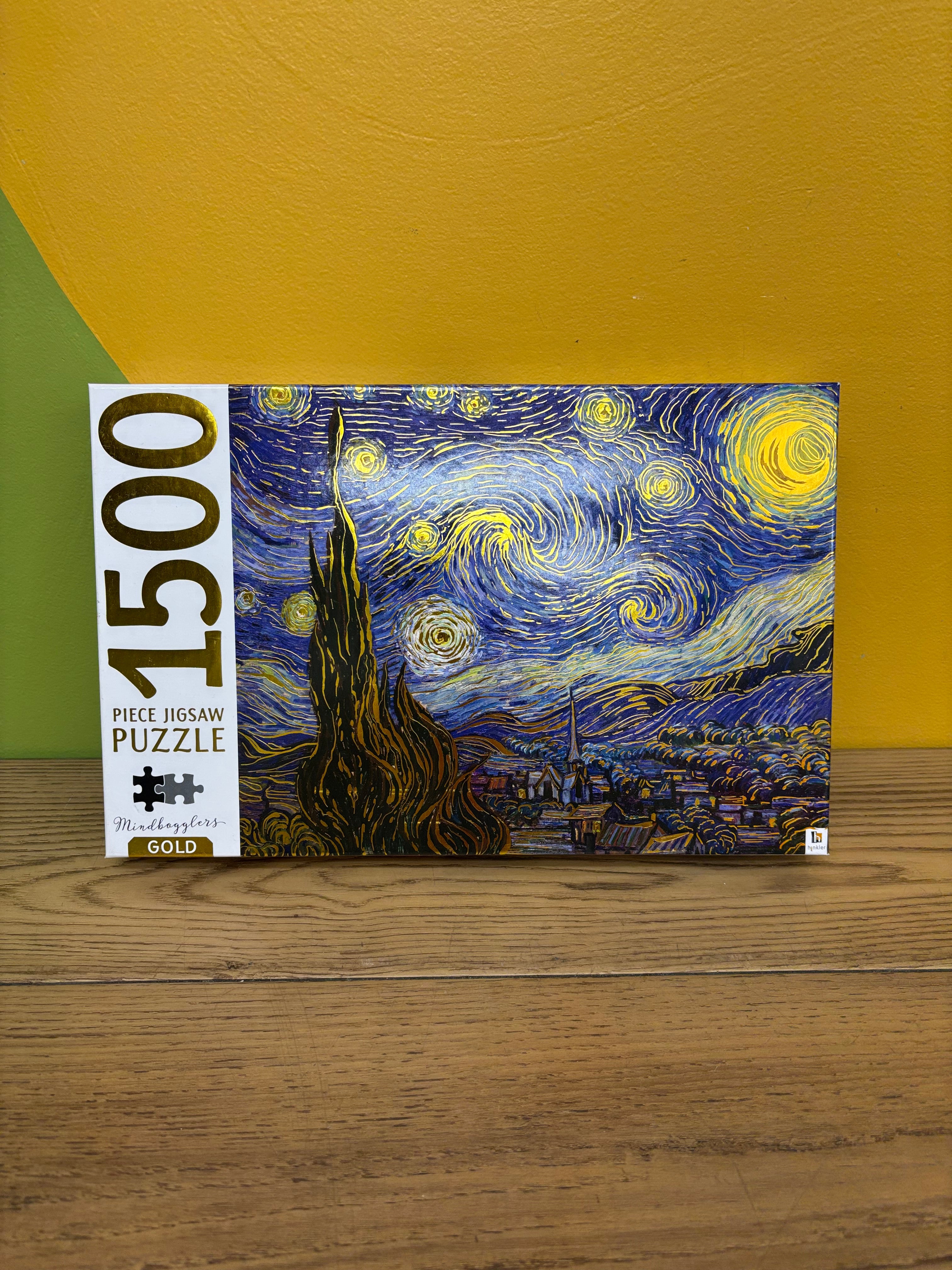 Mindbogglers Gold "Starry Night" by Vincent van Gogh 1500-Piece Jigsaw Puzzle
