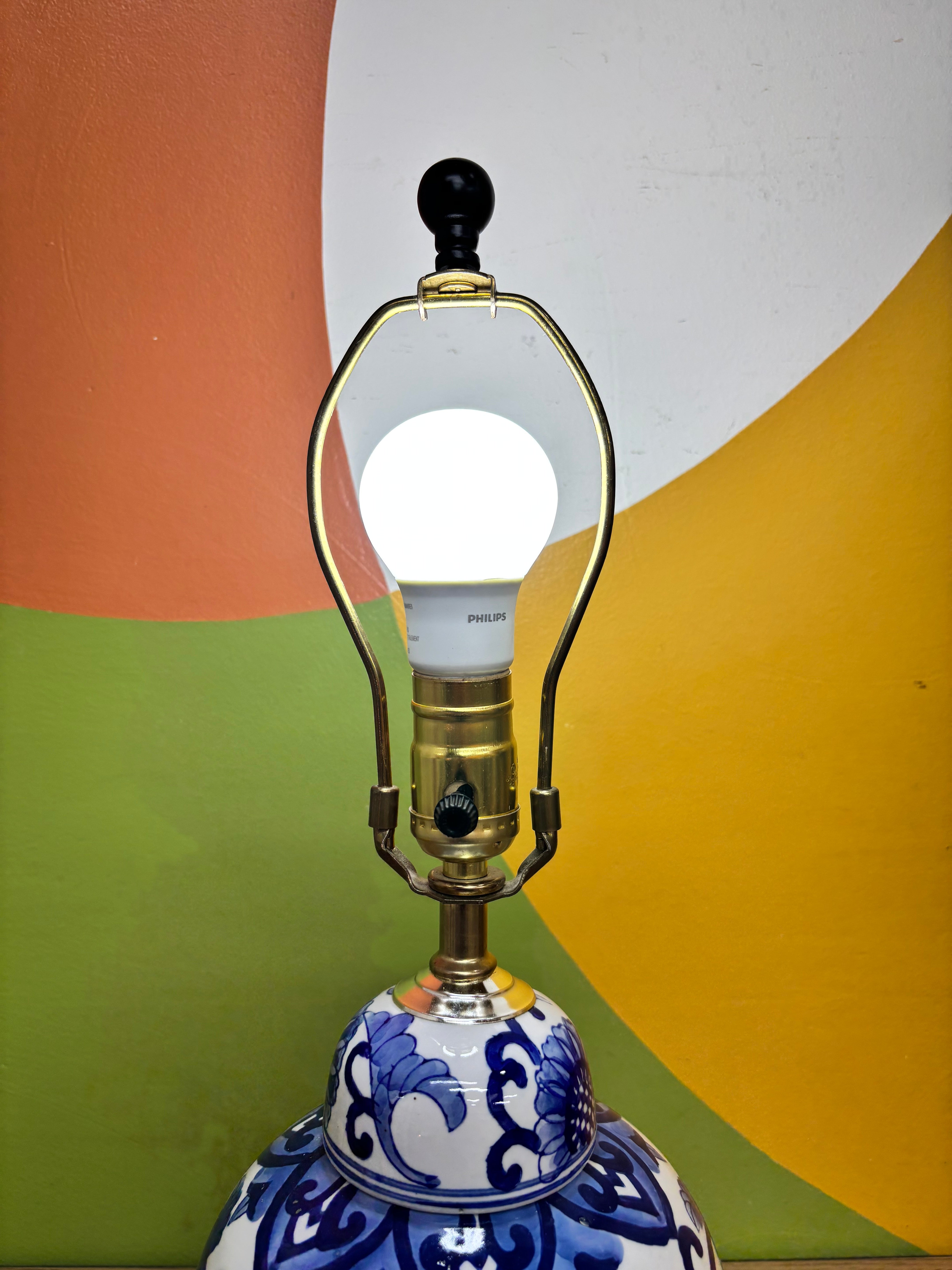 Blue and White Table Lamp