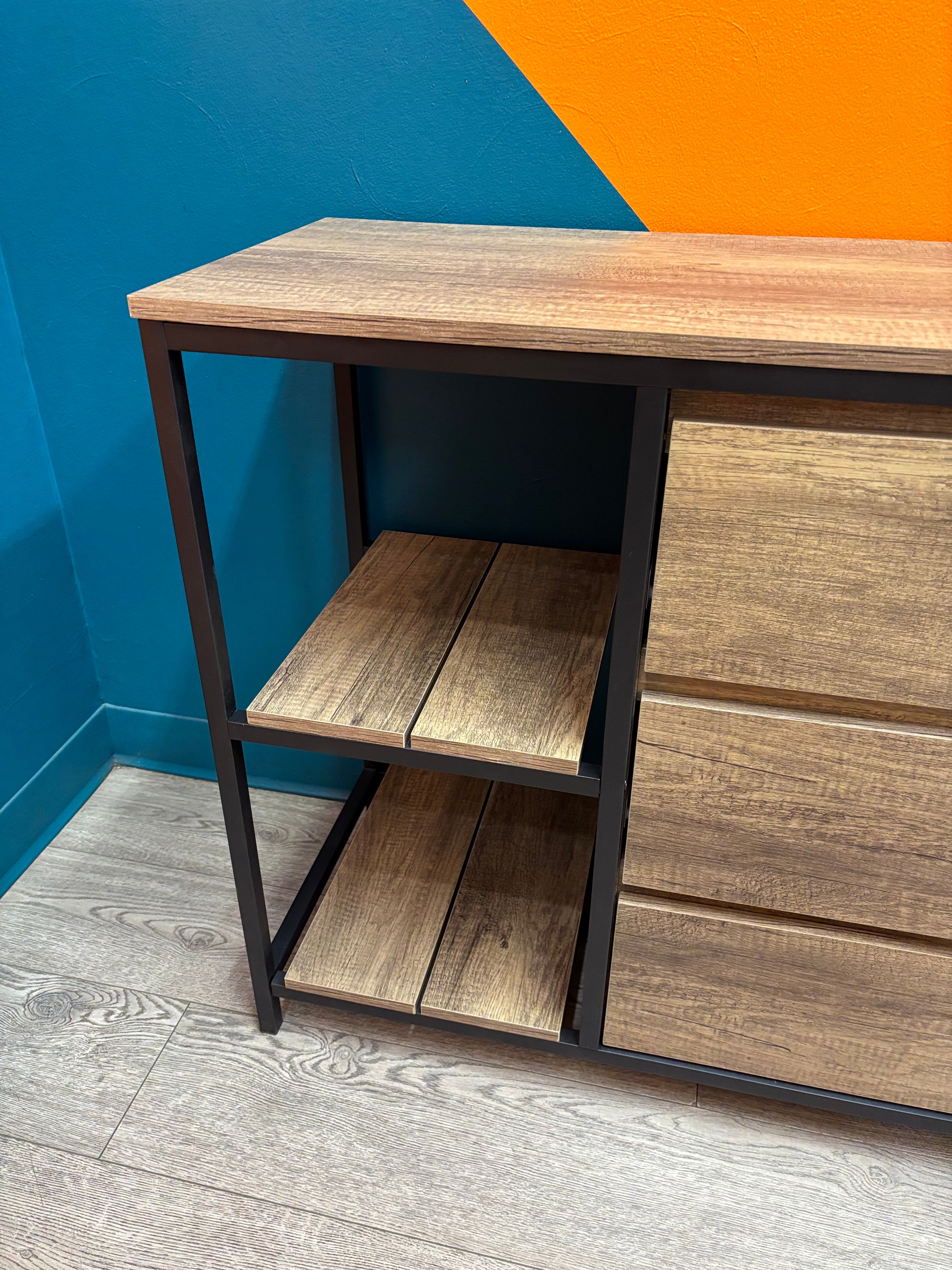 Brown & Black TV Stand