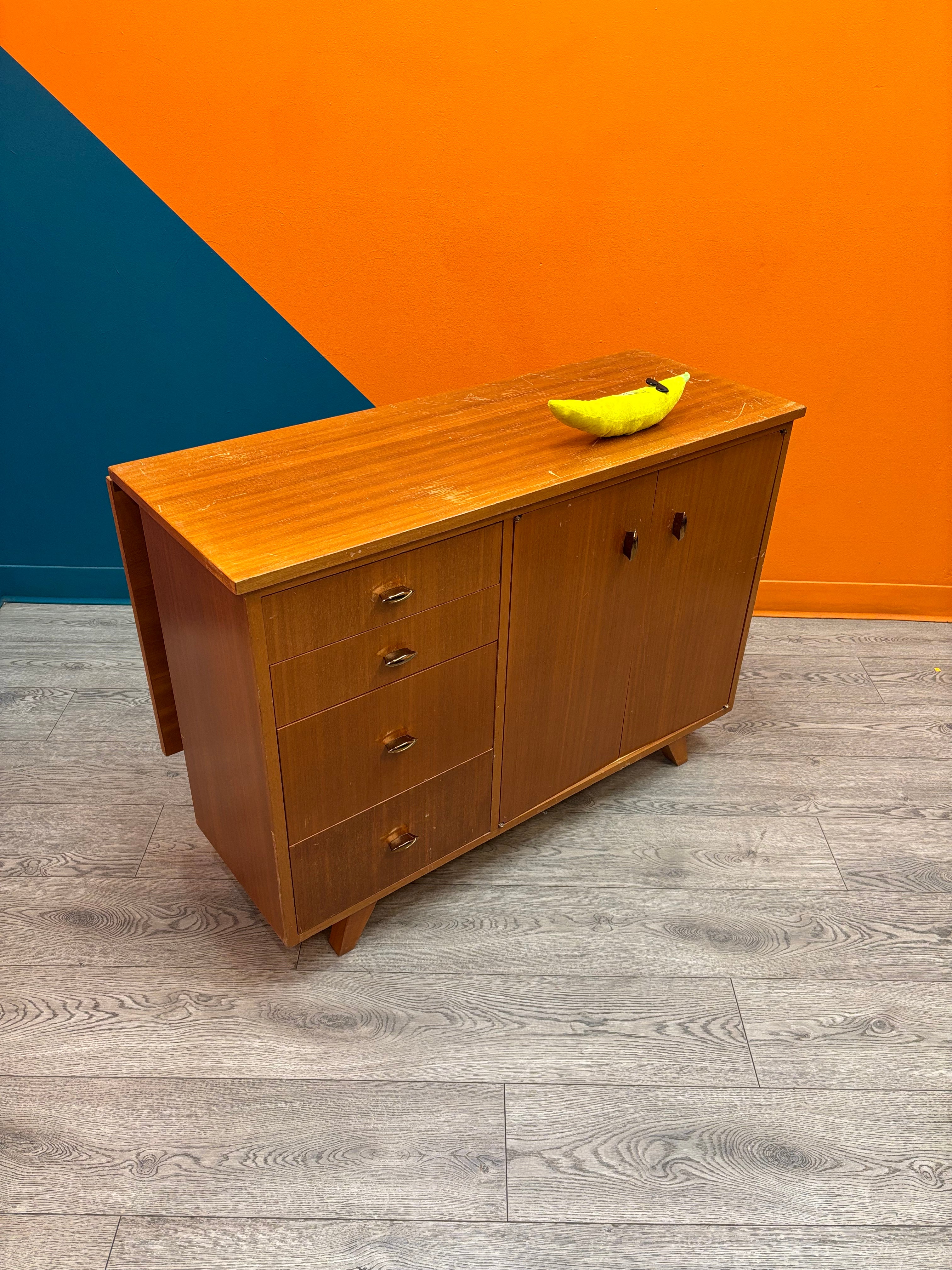 Drop Leaf Wood Cabinet