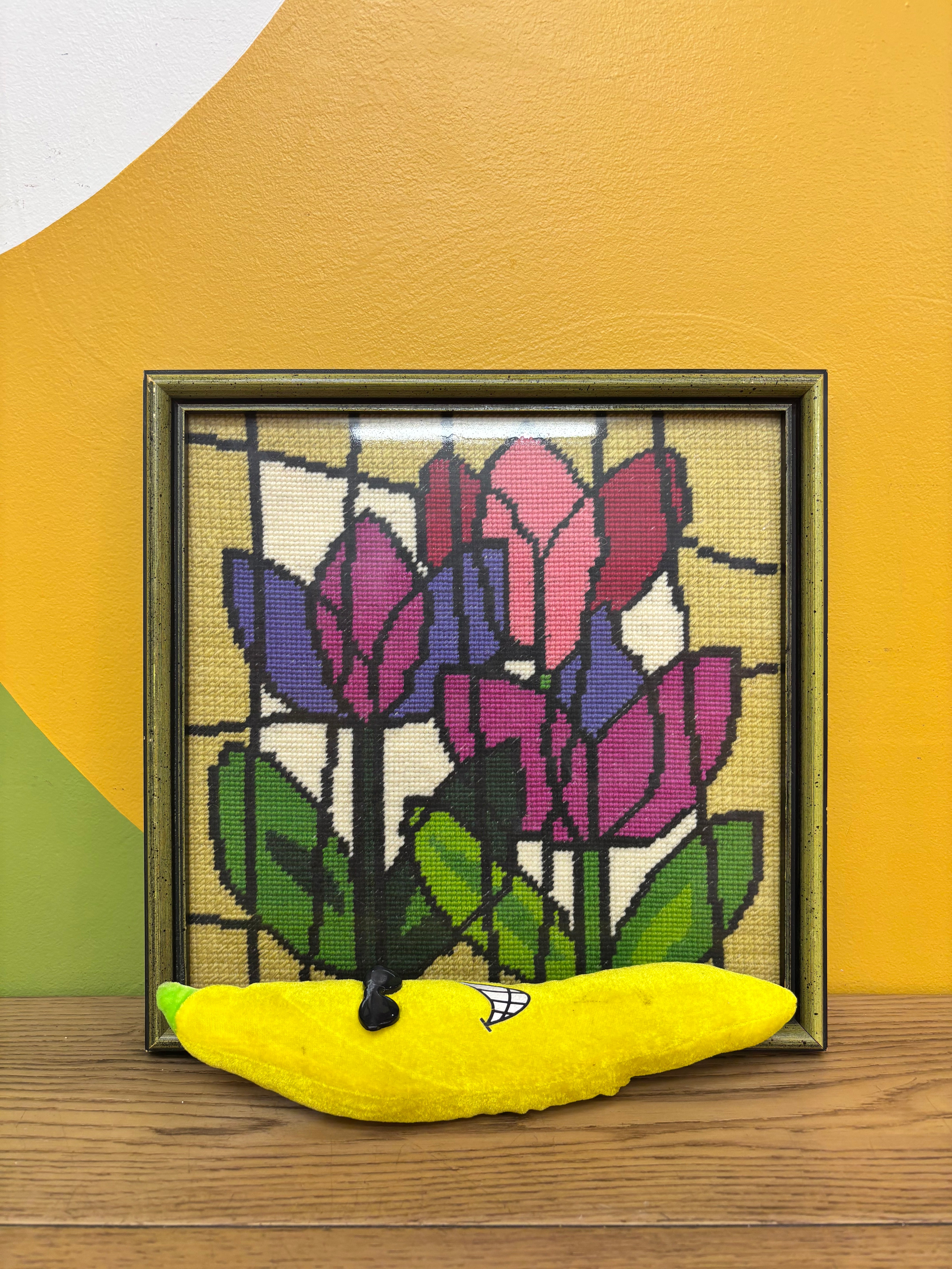 Framed Floral Needlepoint