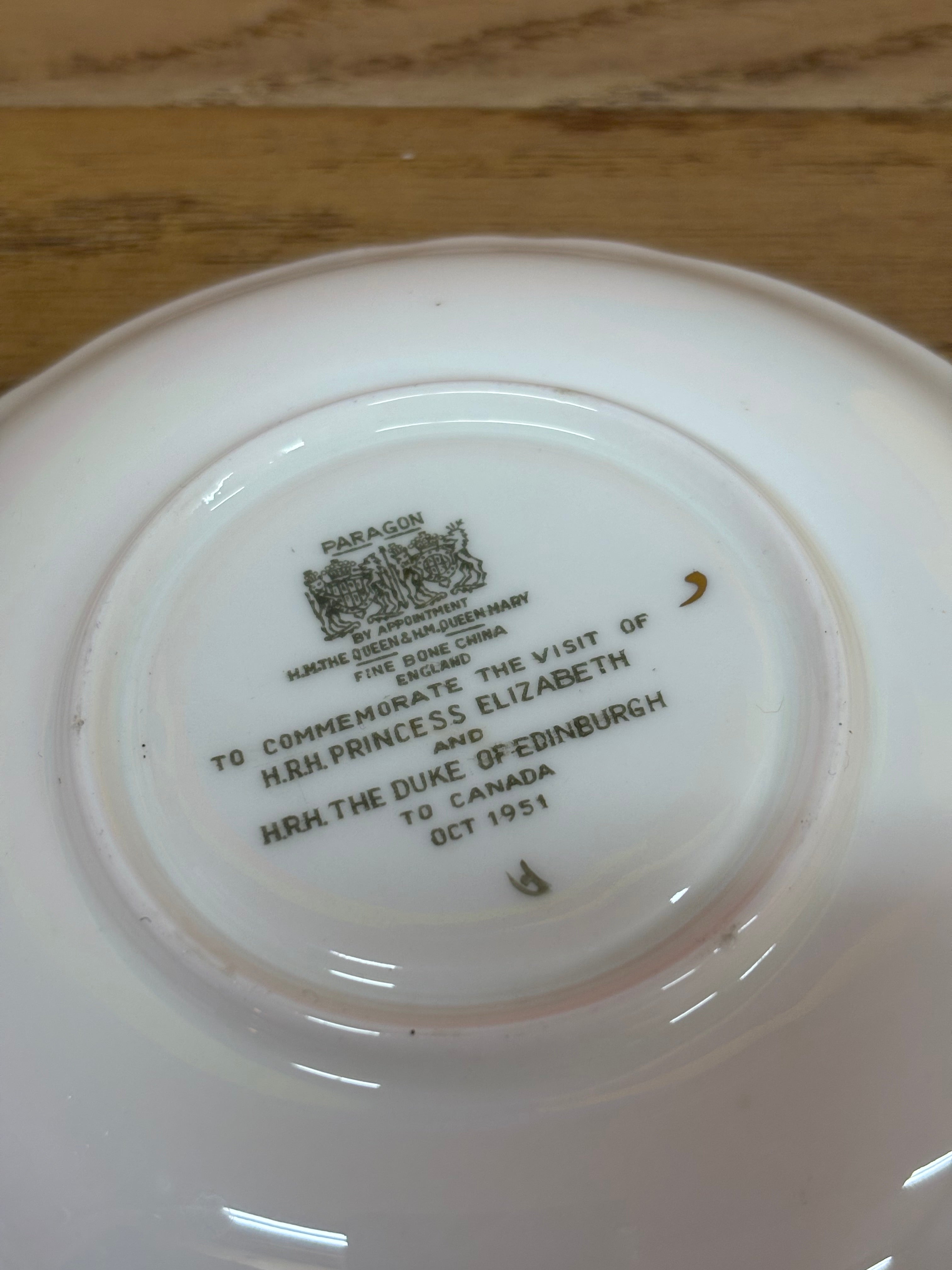 Commemorative E&P Paragon Teacup and Saucer