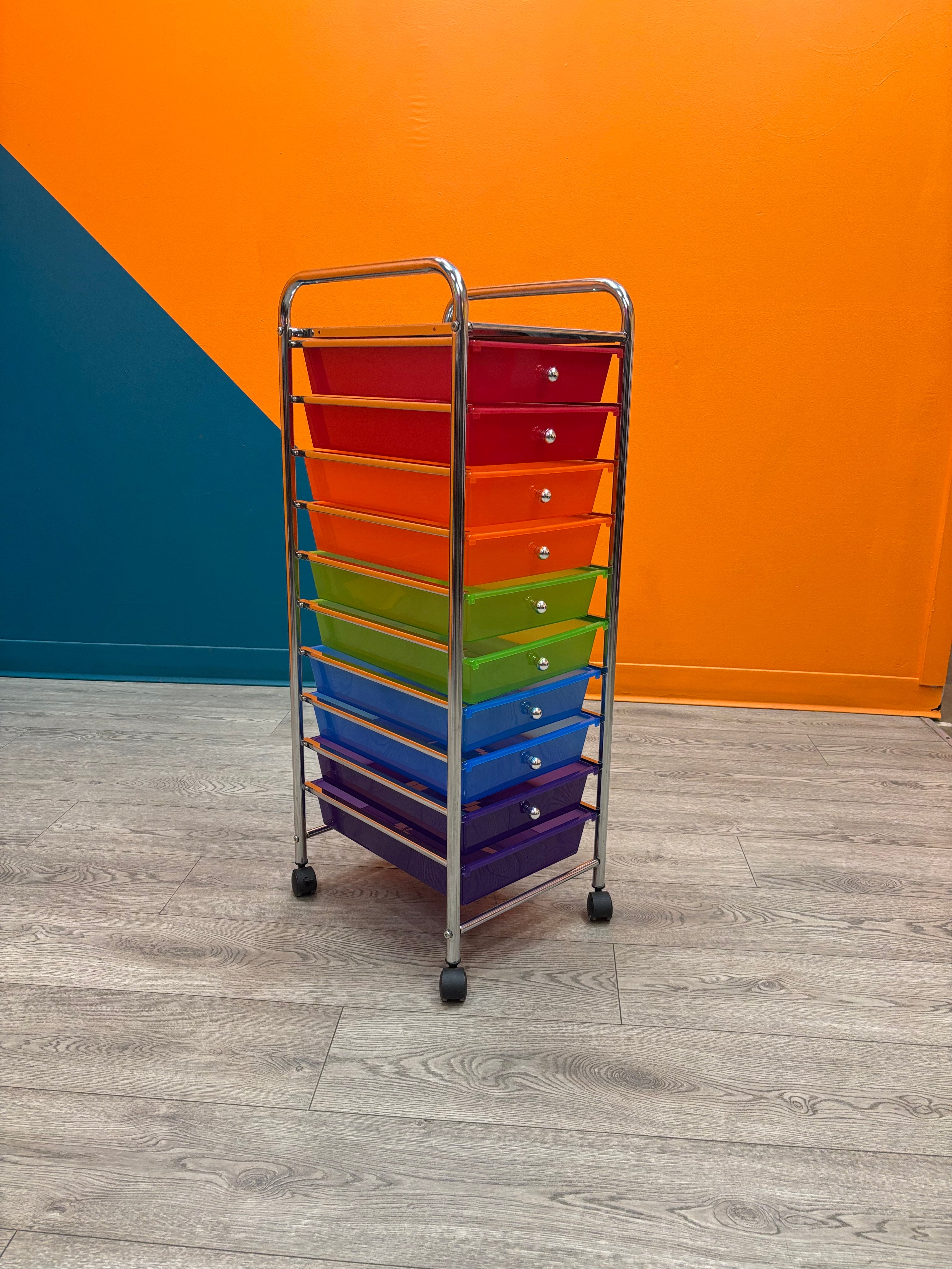 Rainbow 10 Drawer Rolling Cart