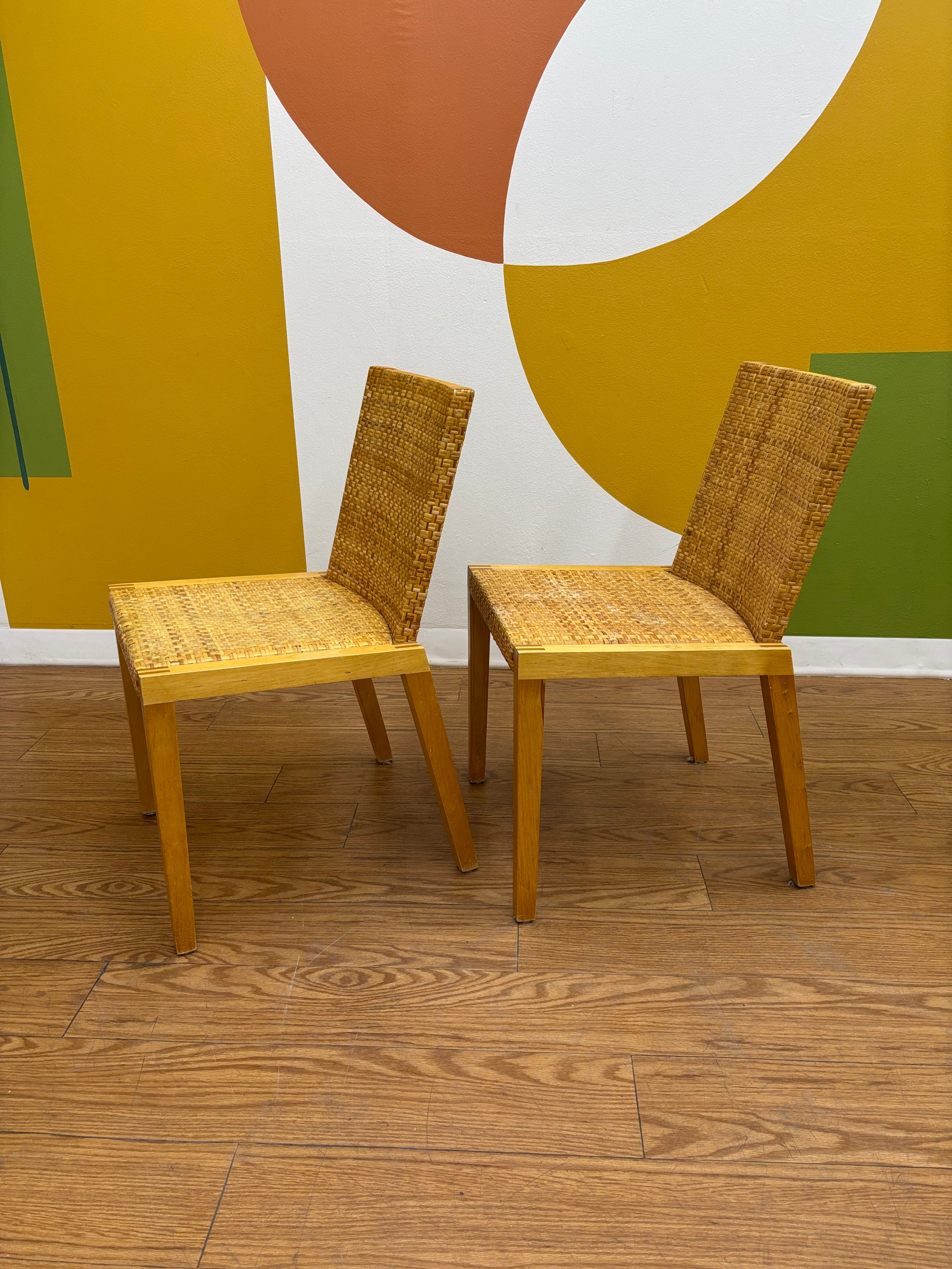 Set of 2 Wicker Dining Chairs
