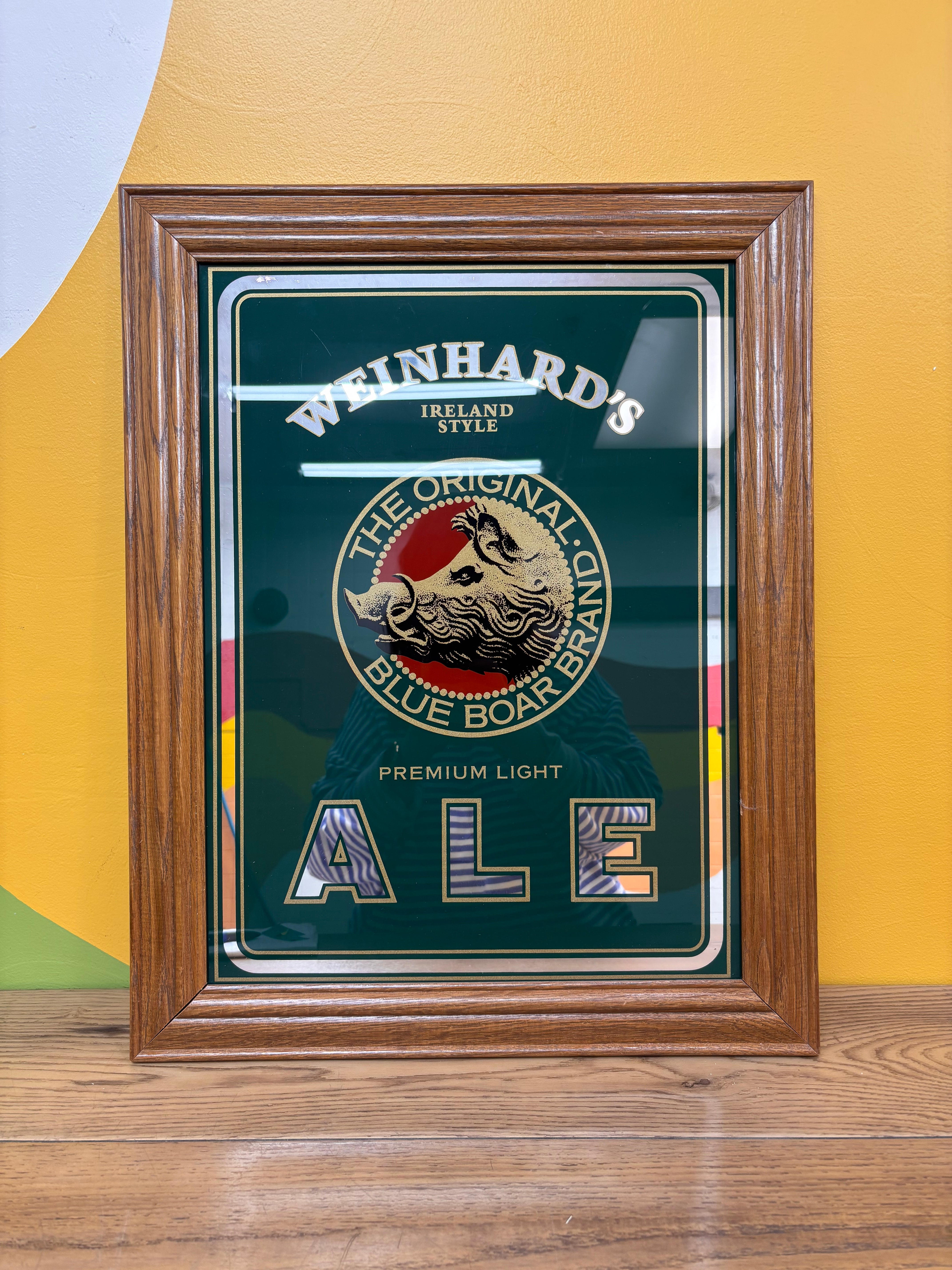 Weinhard's Ireland Light Ale Framed Mirrored Sign