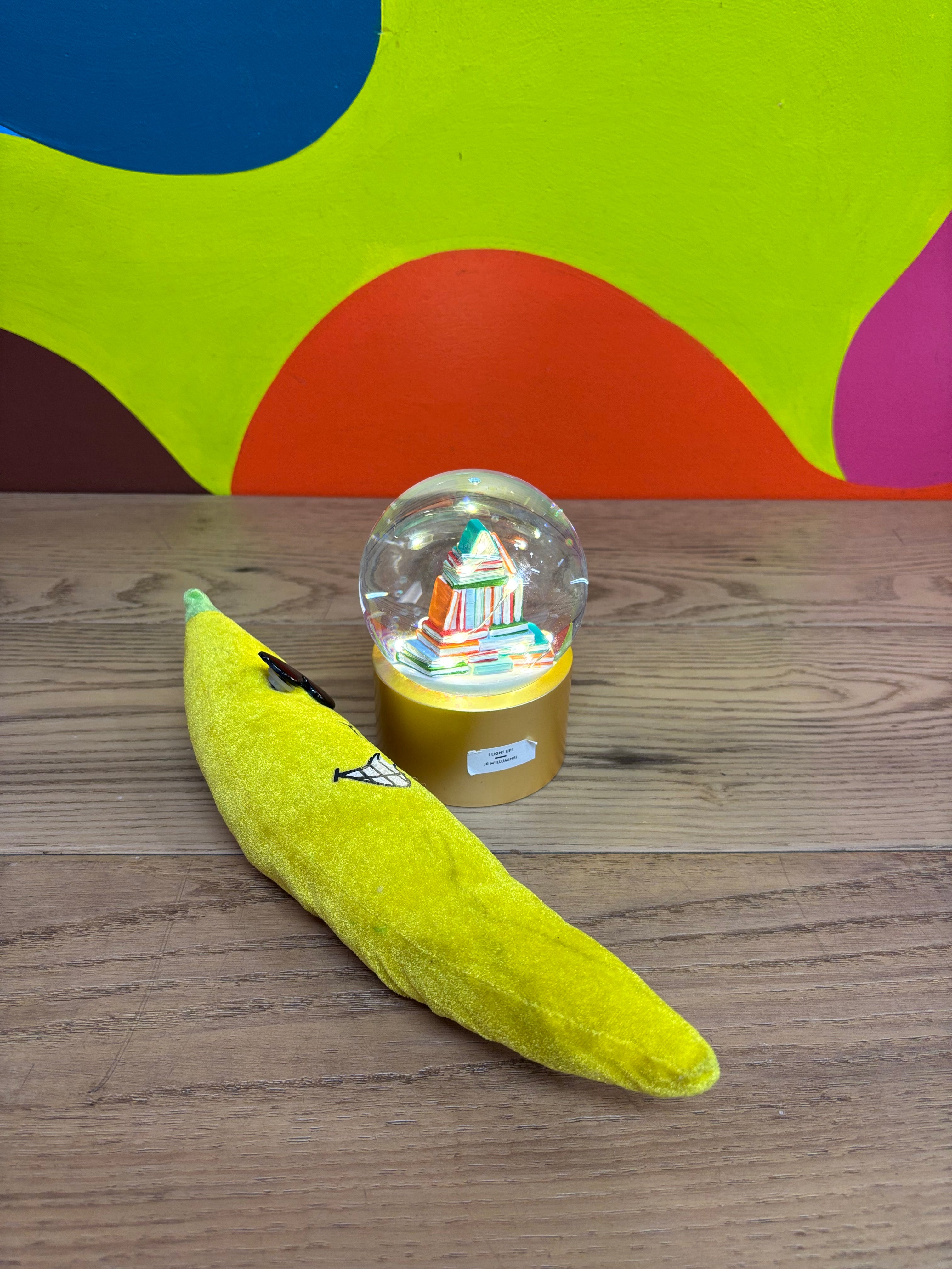 Light Up Stack of Books Snow Globe