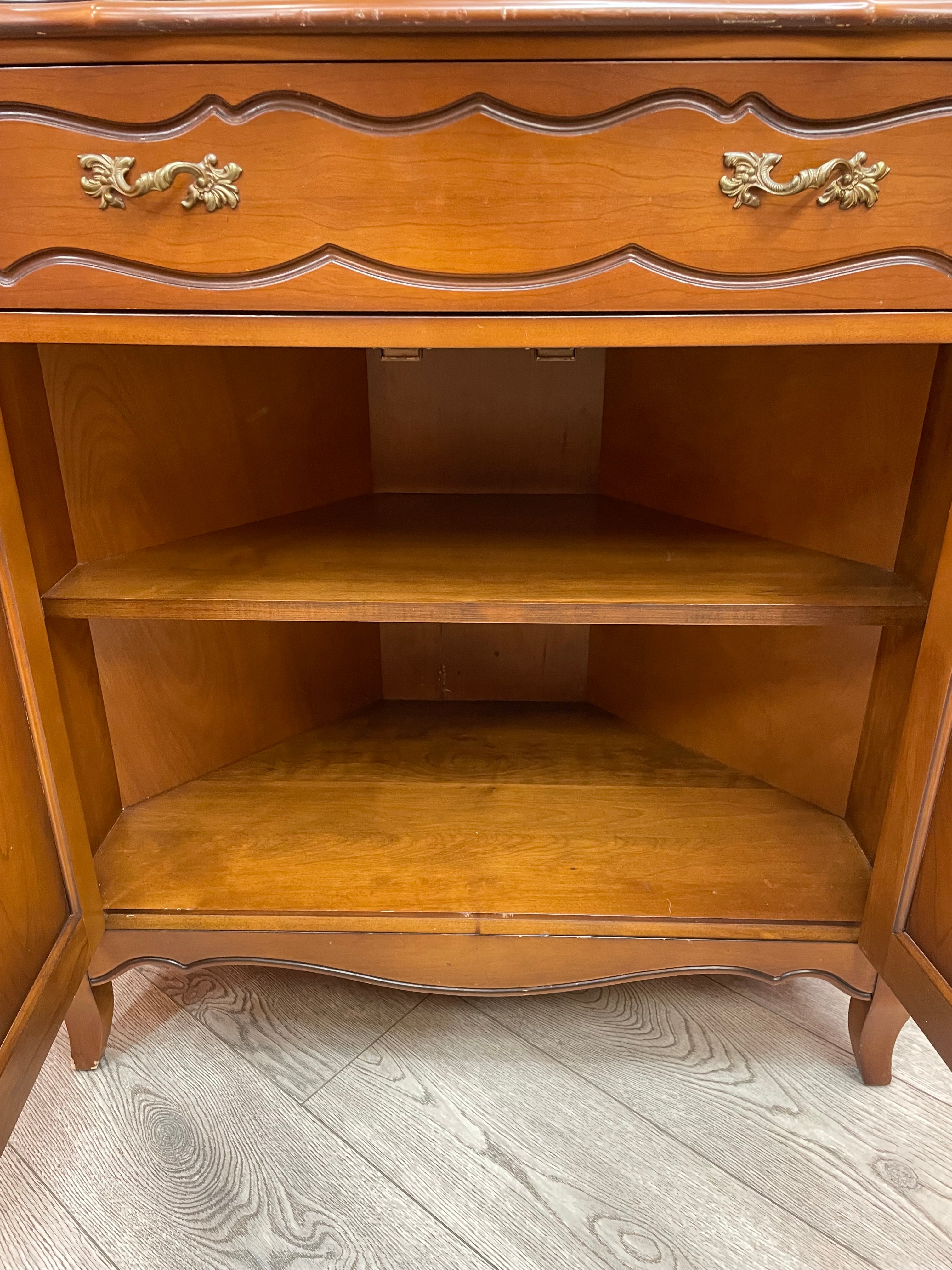 Wood & Glass Corner Cabinet