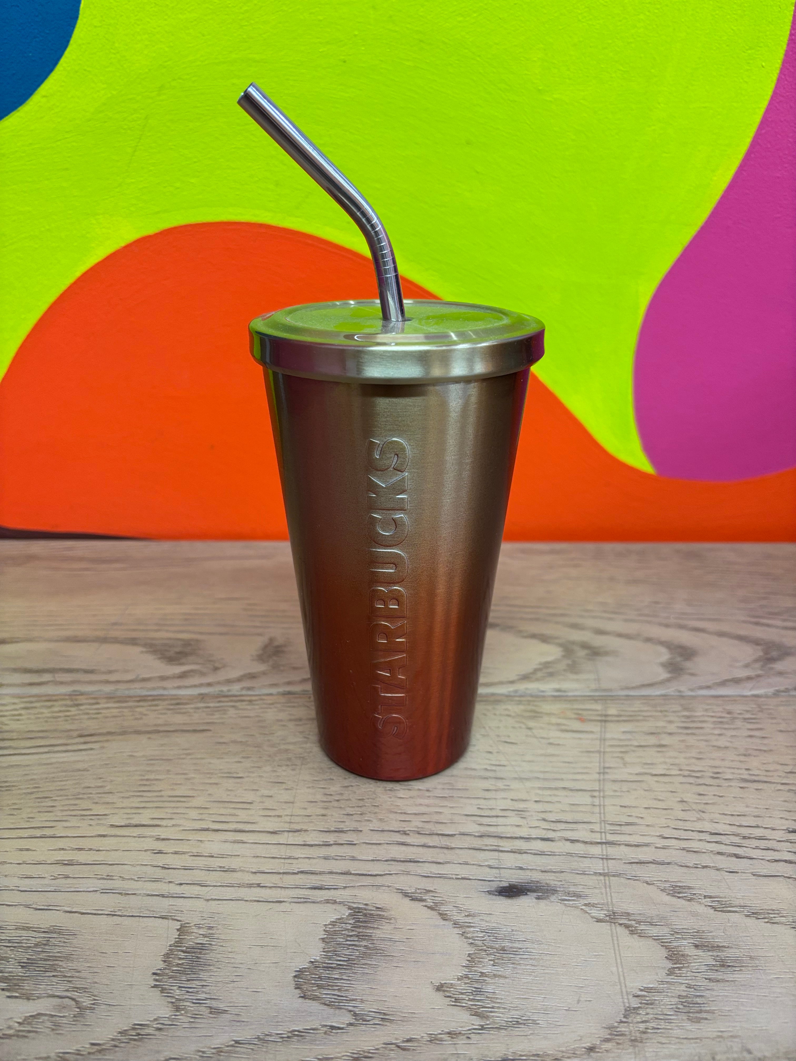 Orange Starbucks Metal Tumblr