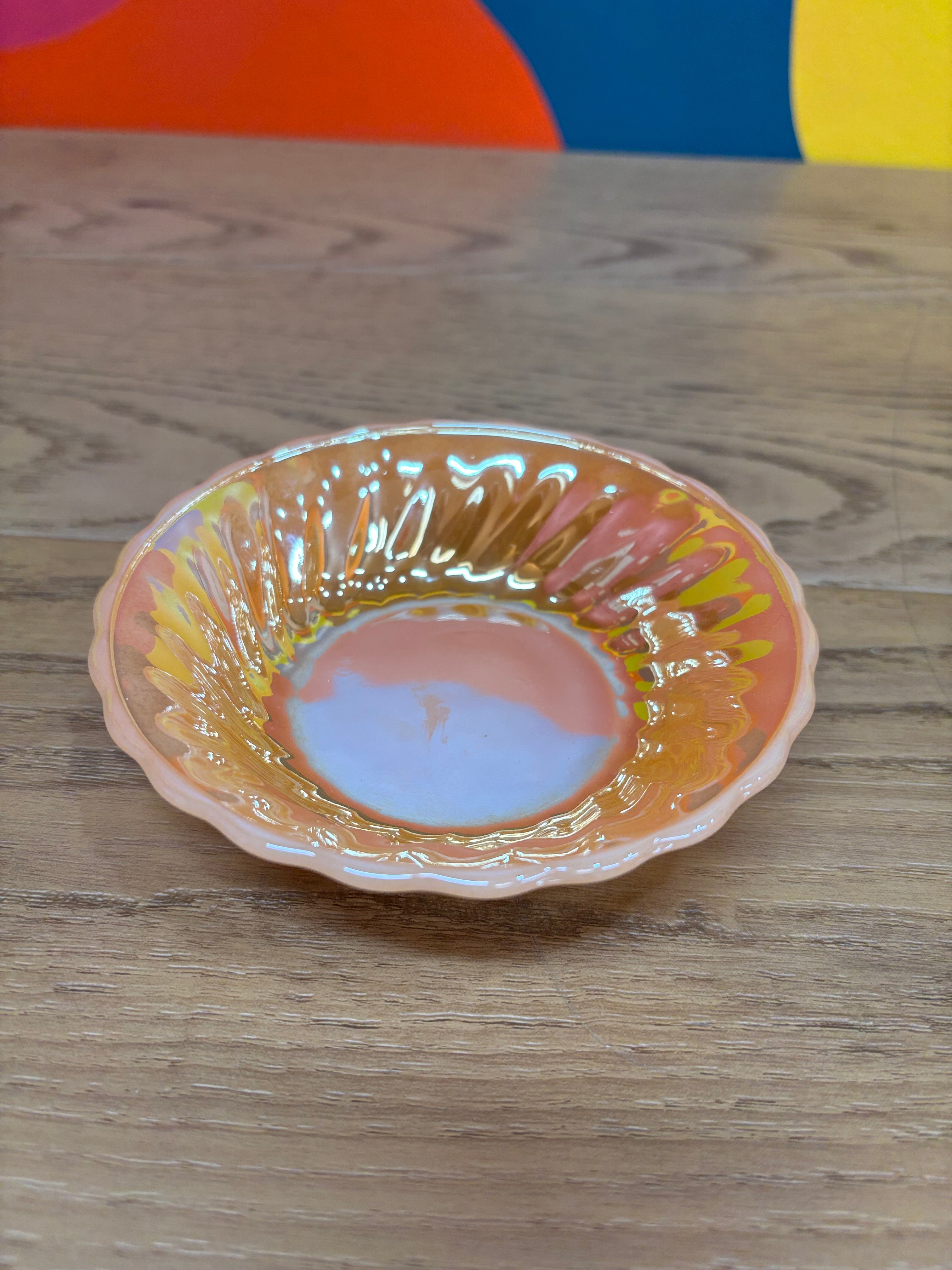 Peach Lustre Small Dish (Anchor Hocking)