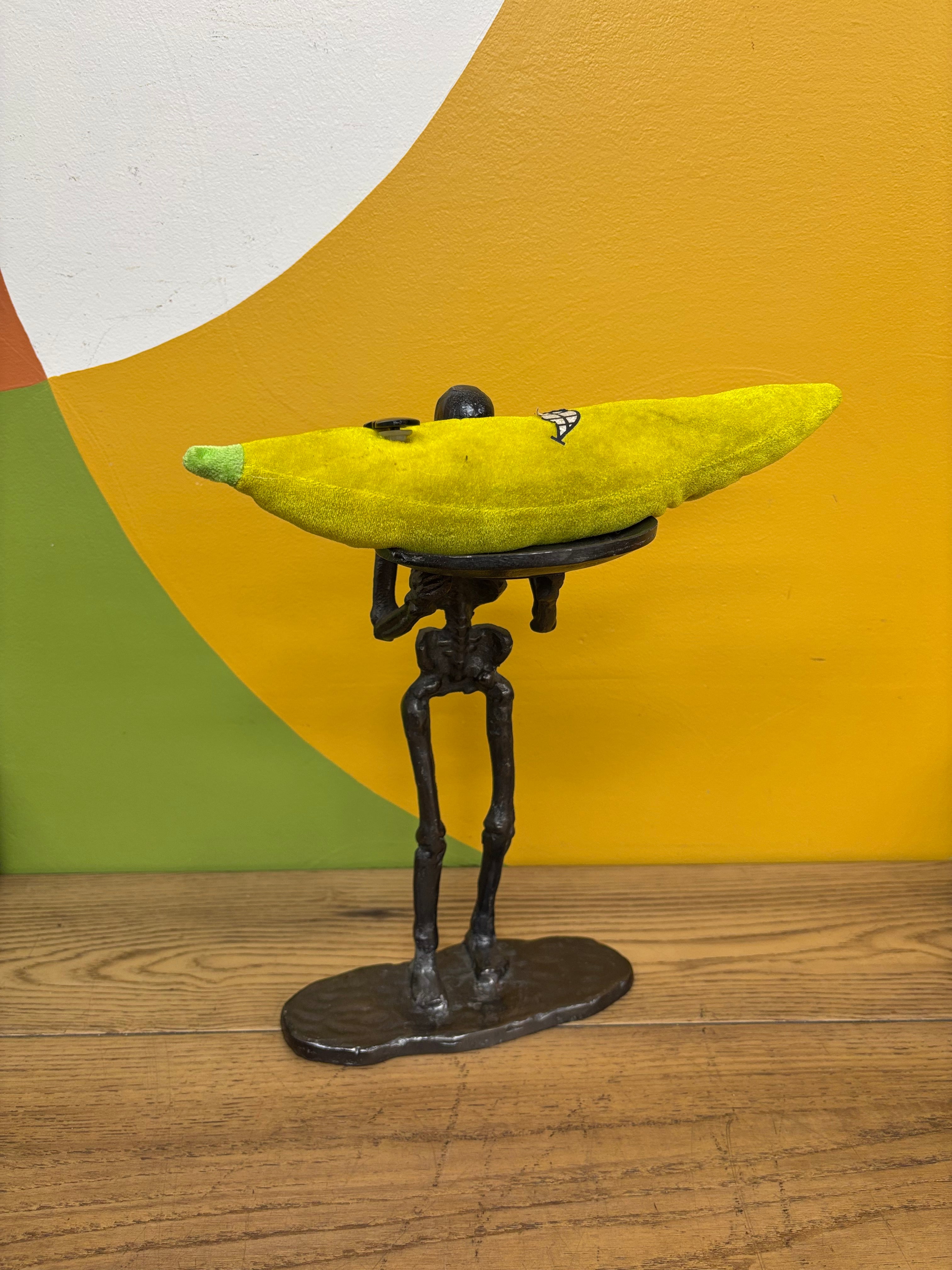 Metal Skeleton Tray Figurine