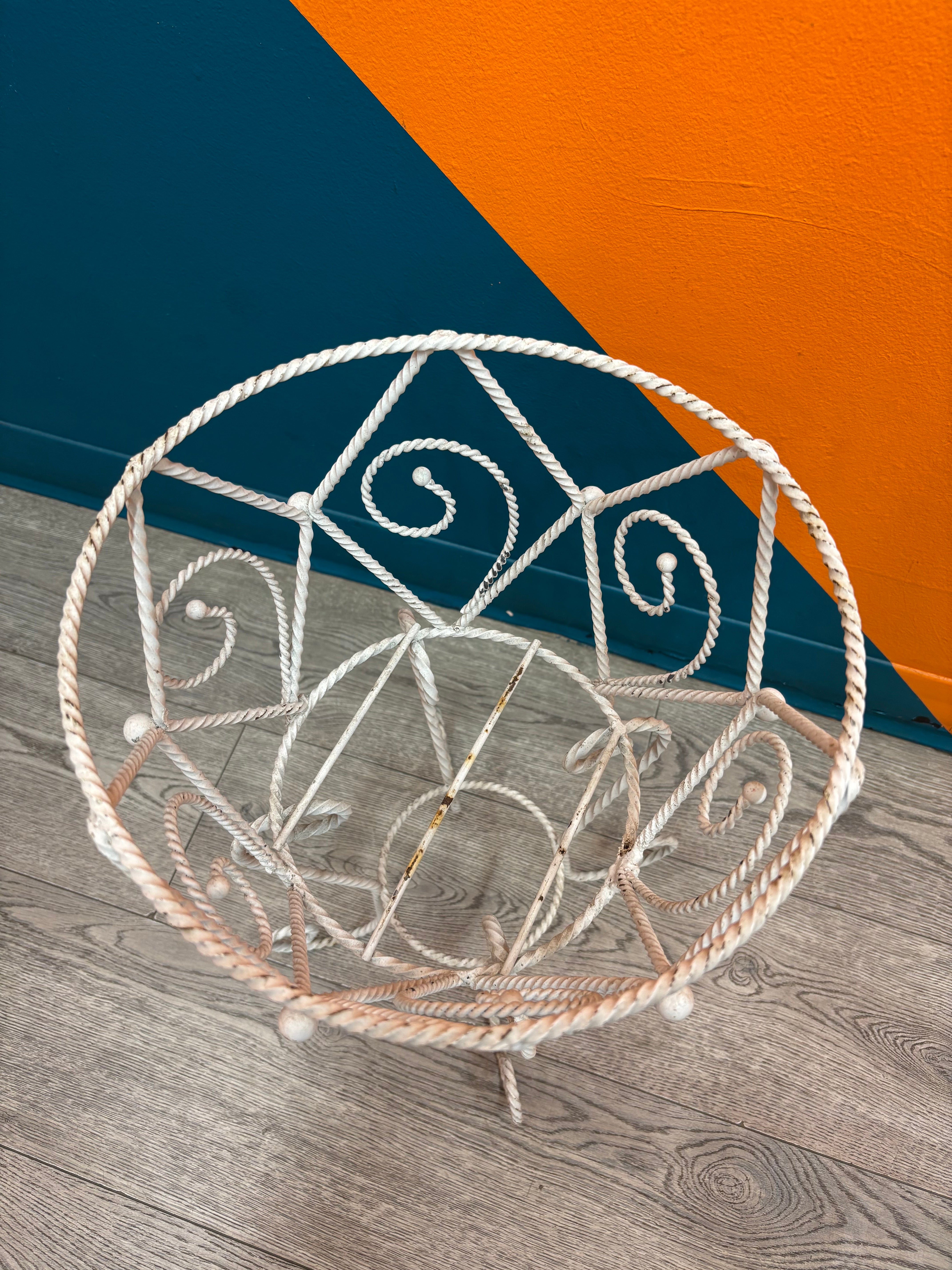White Wrought Iron Plant Stand