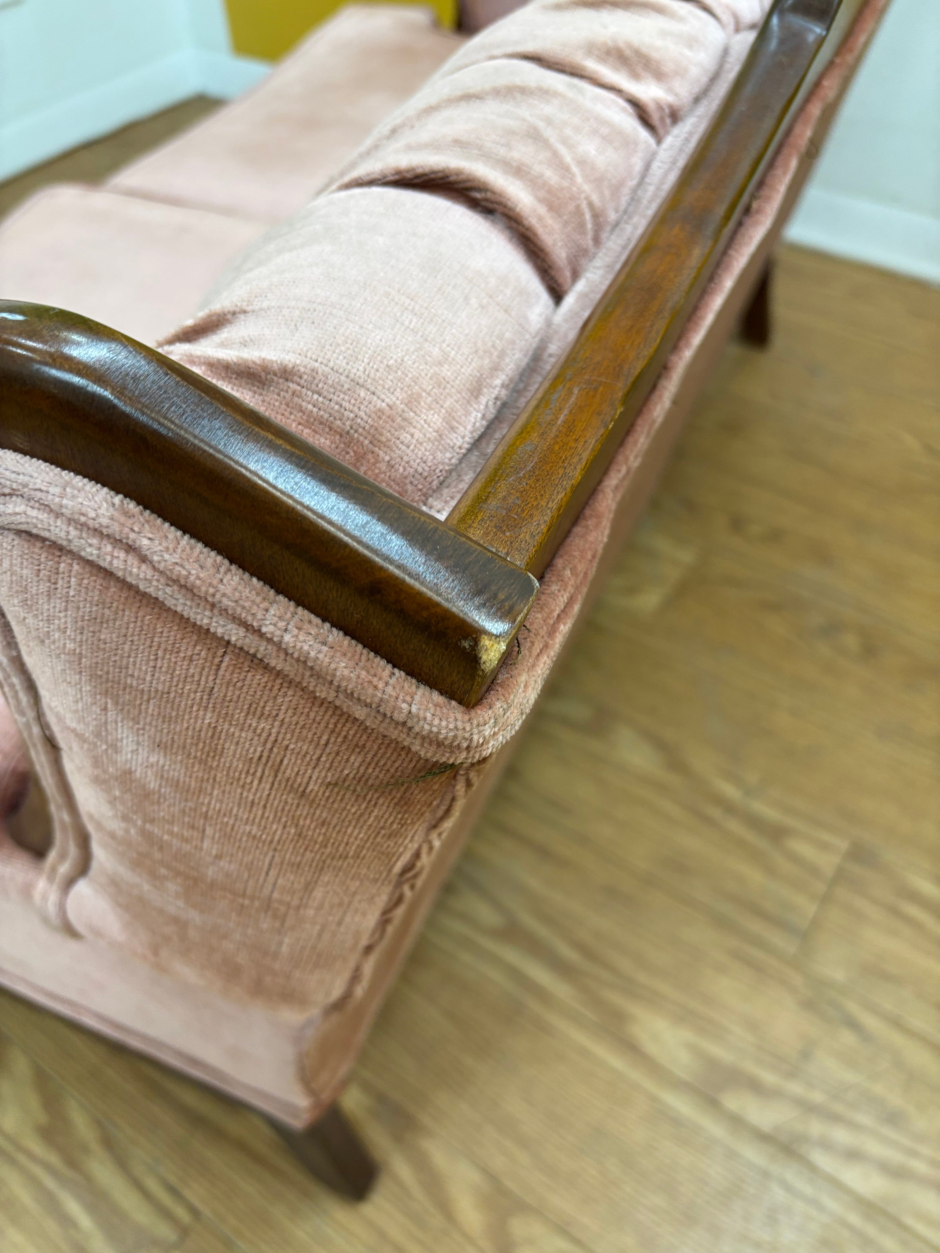 Tufted Pink Loveseat
