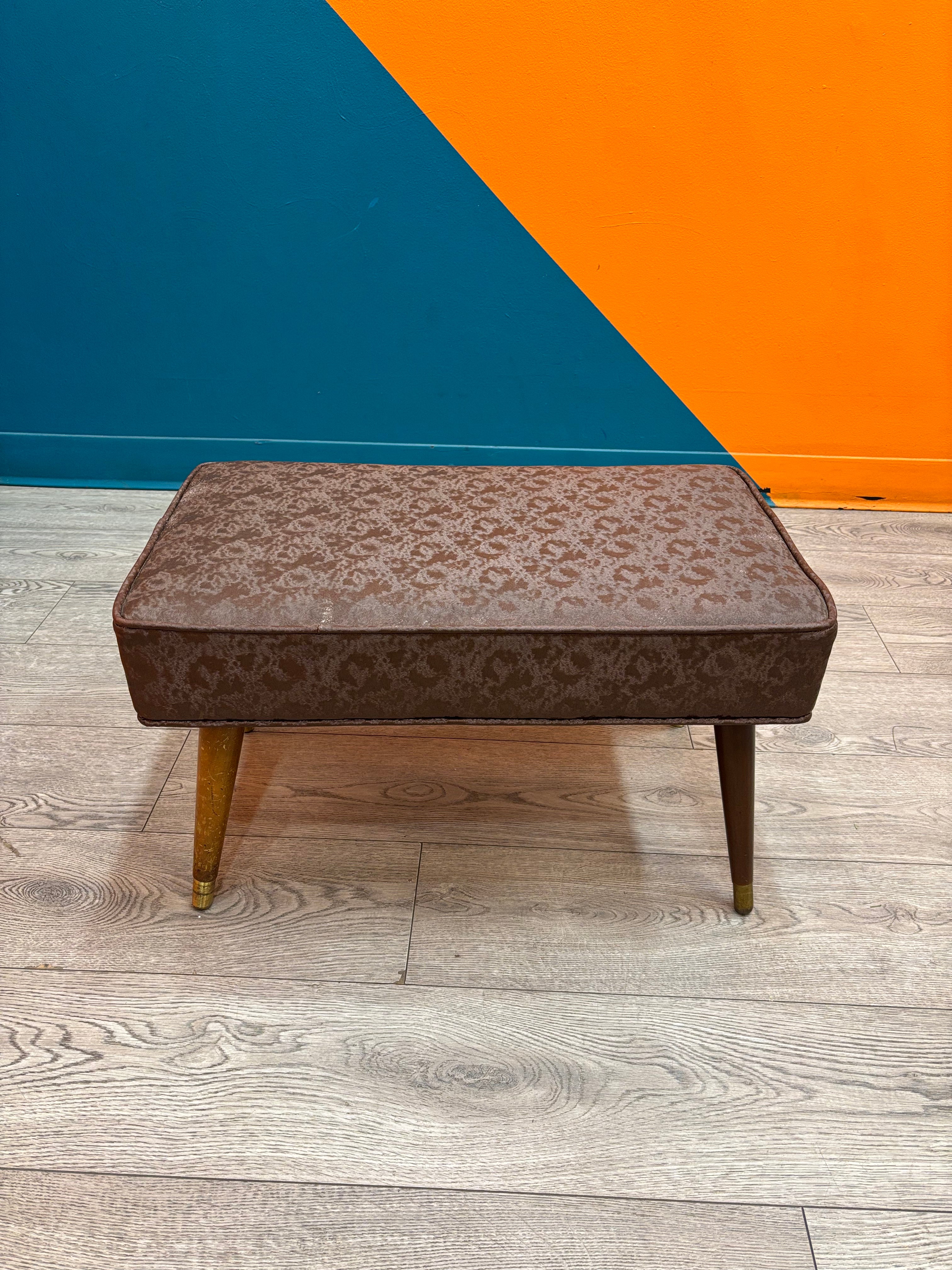 Brown Vinyl Ottoman