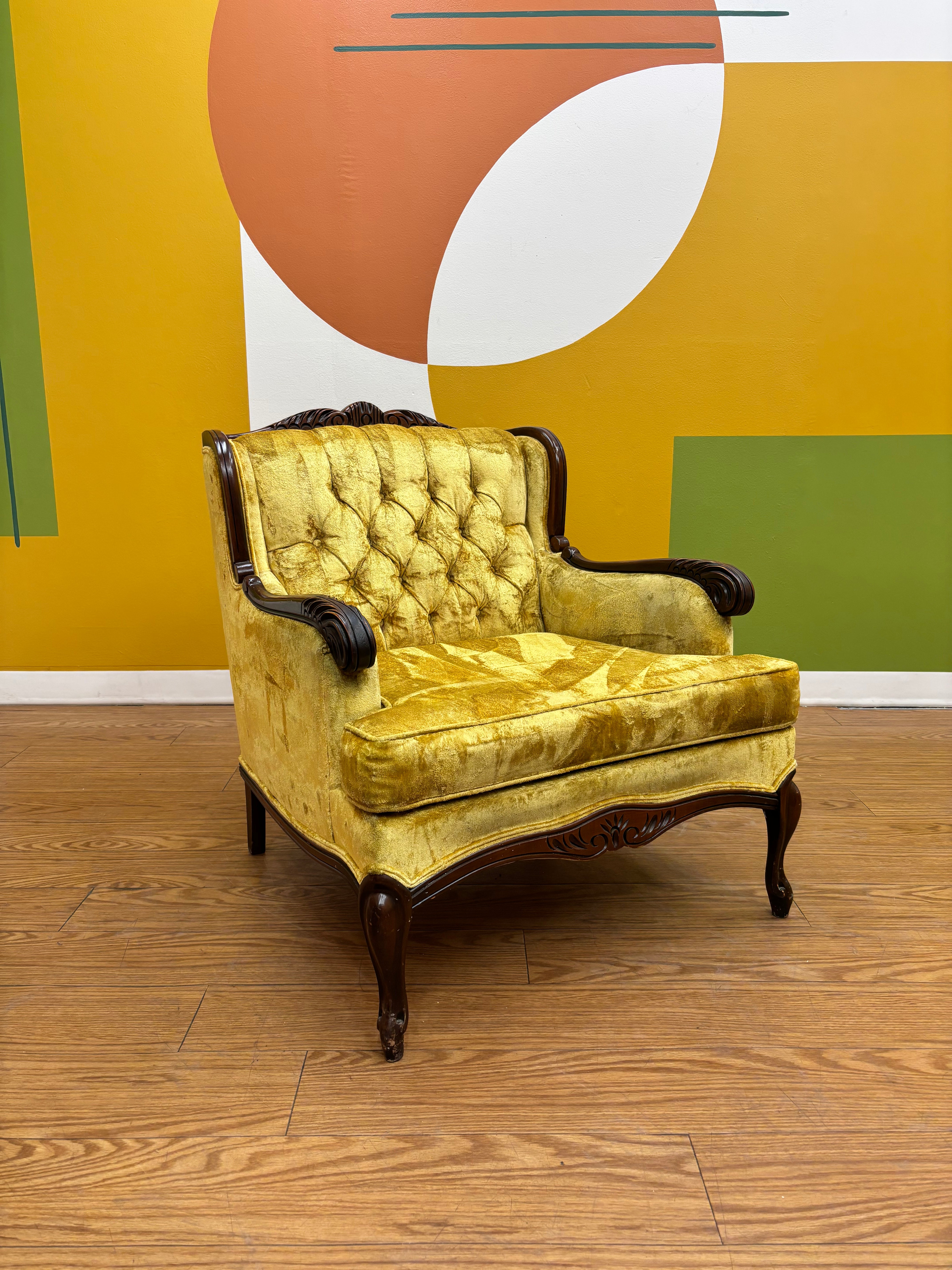 Yellow Tufted Chair