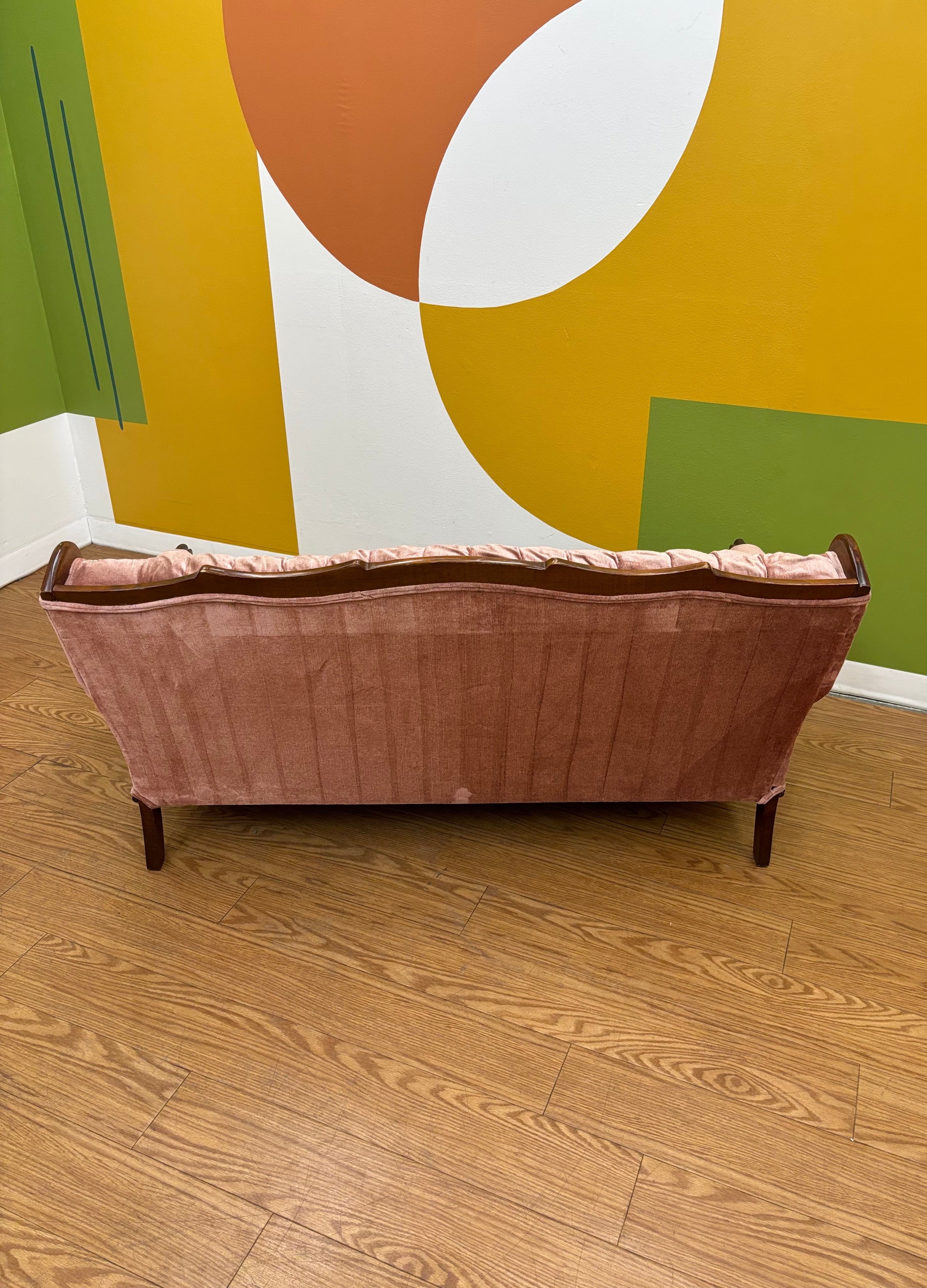 Tufted Pink Loveseat