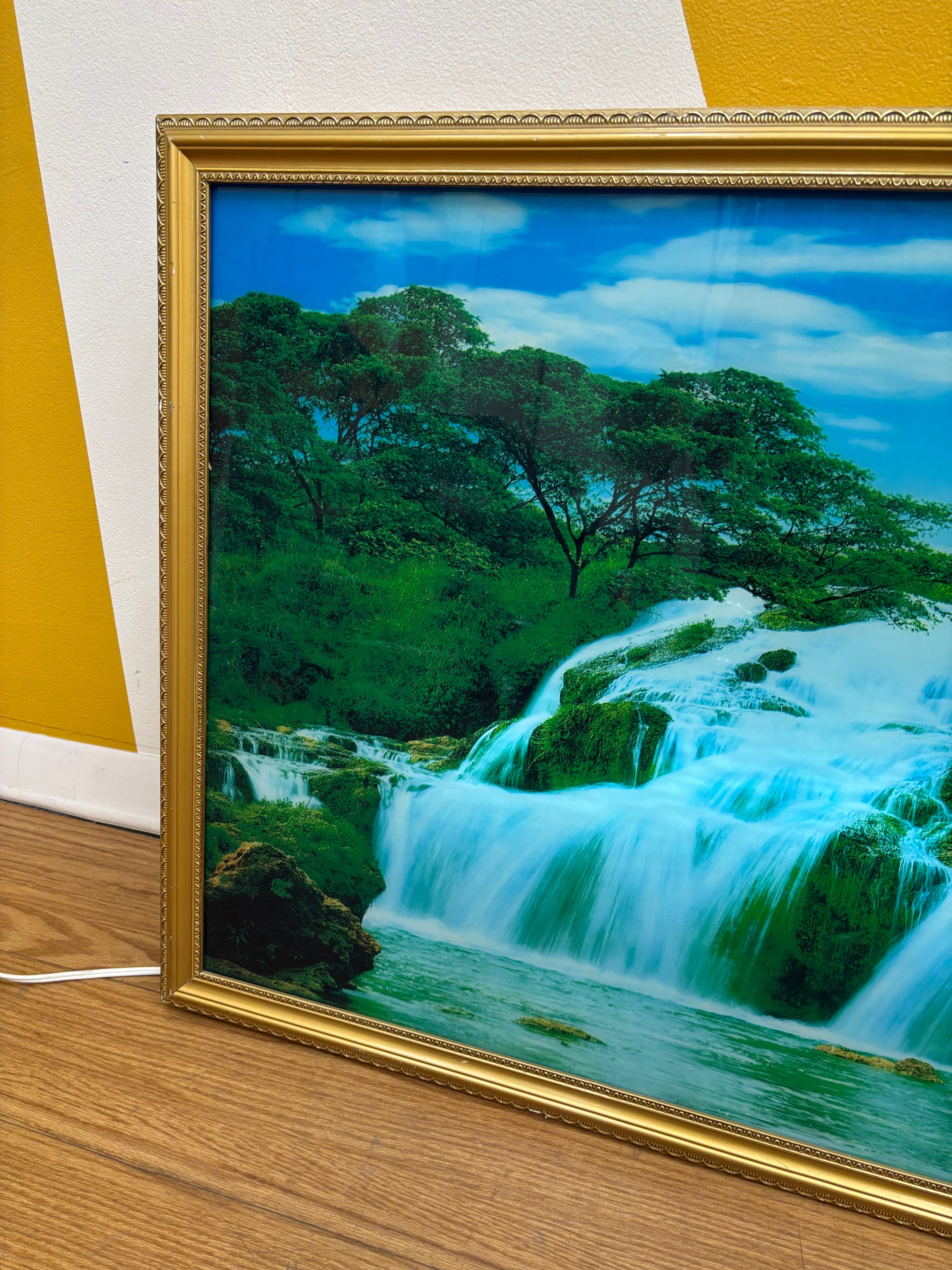 Kinetic Light Box Waterfall Motion Framed Art
