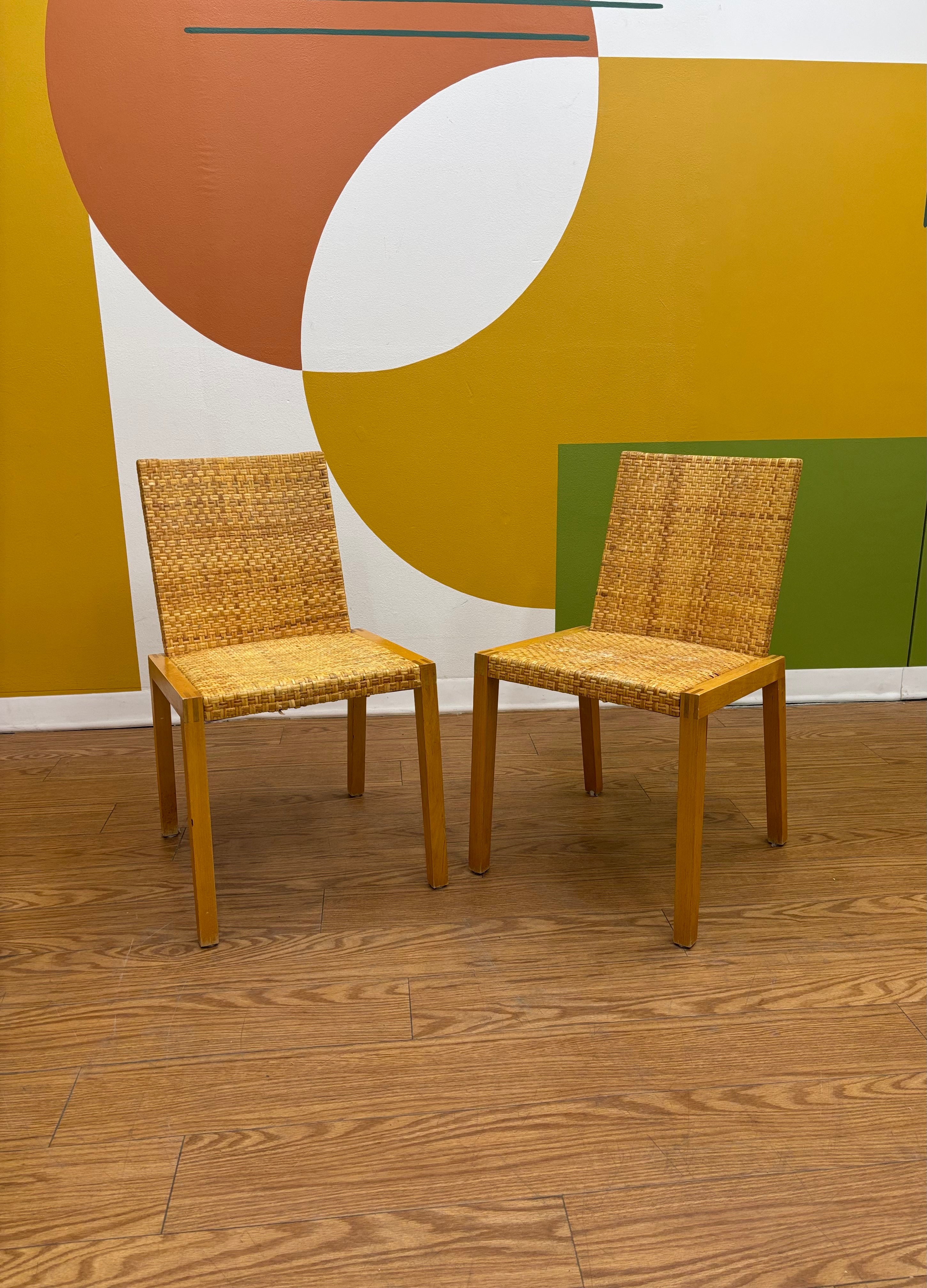 Set of 2 Wicker Dining Chairs