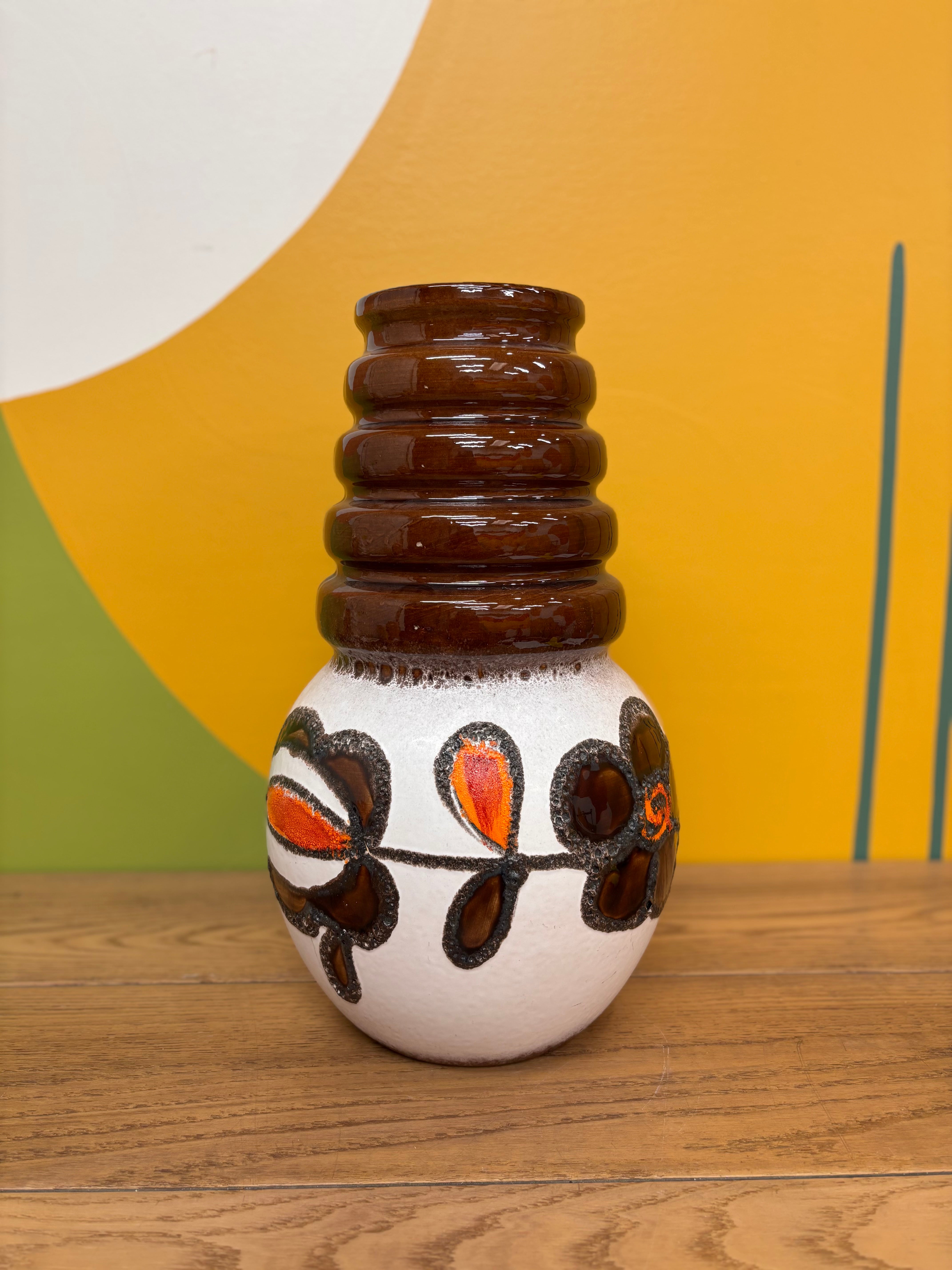 Large German Floral Vase