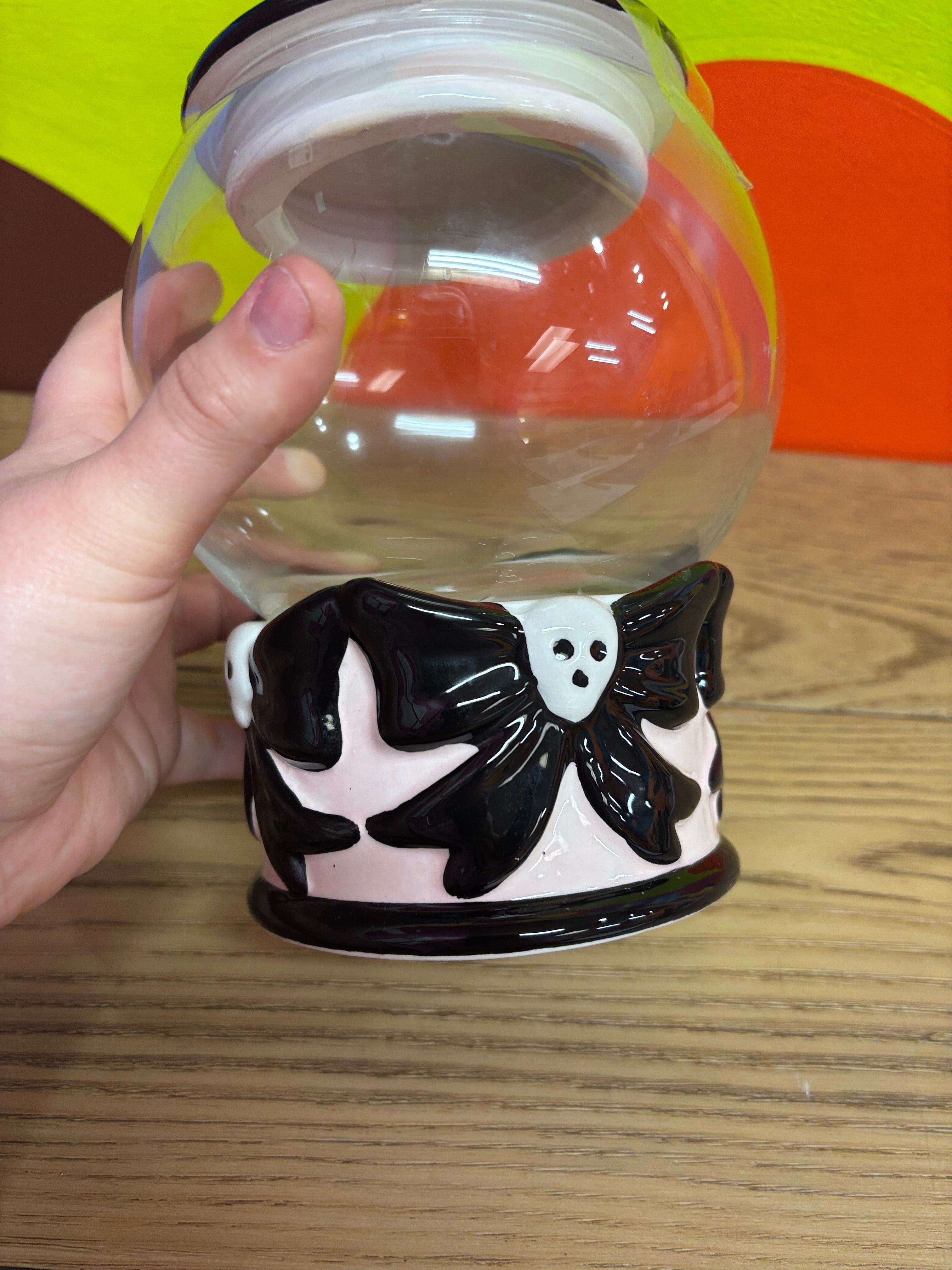 White & Pink Skull Jar (3 available)