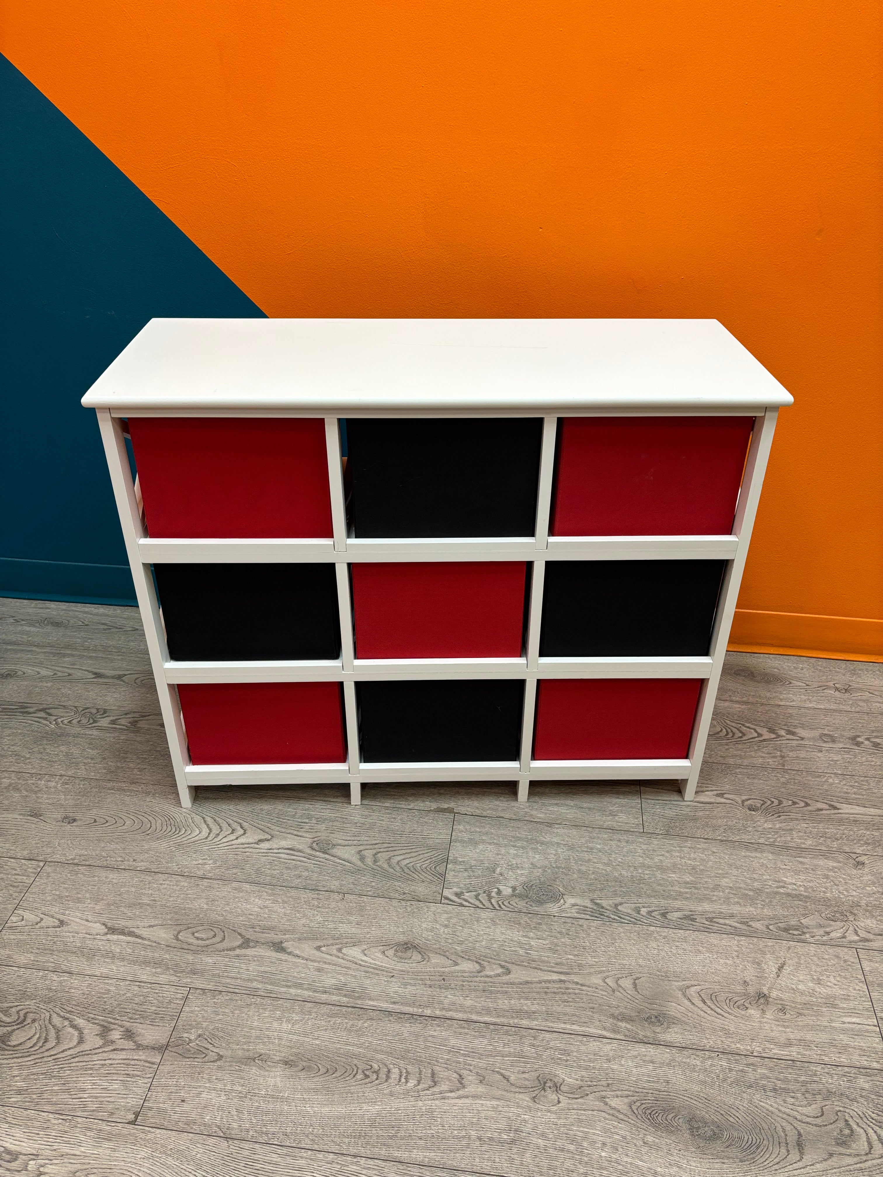 Black & Red Storage Shelves (2 available)