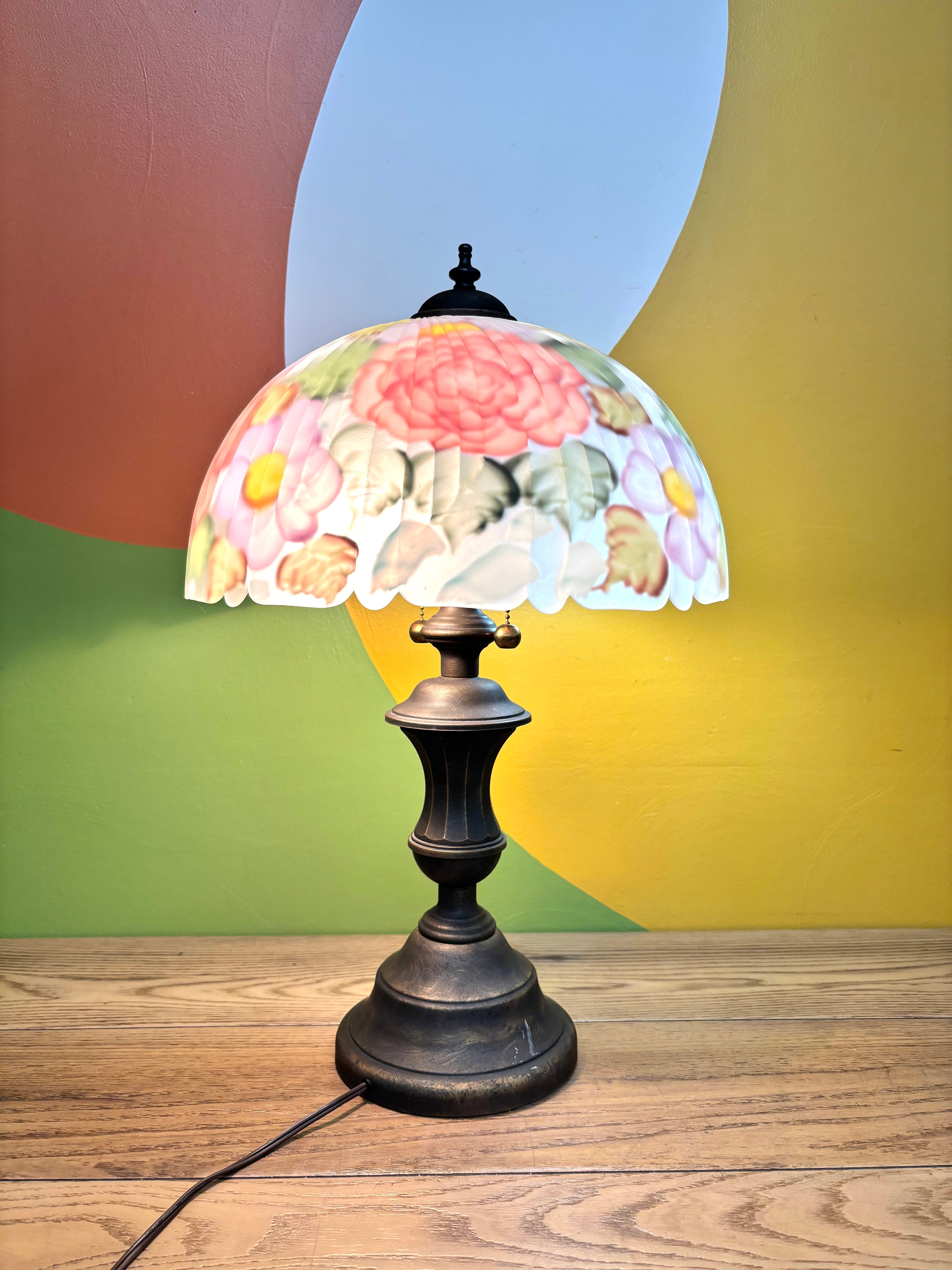 Reverse-Painted Table Lamp