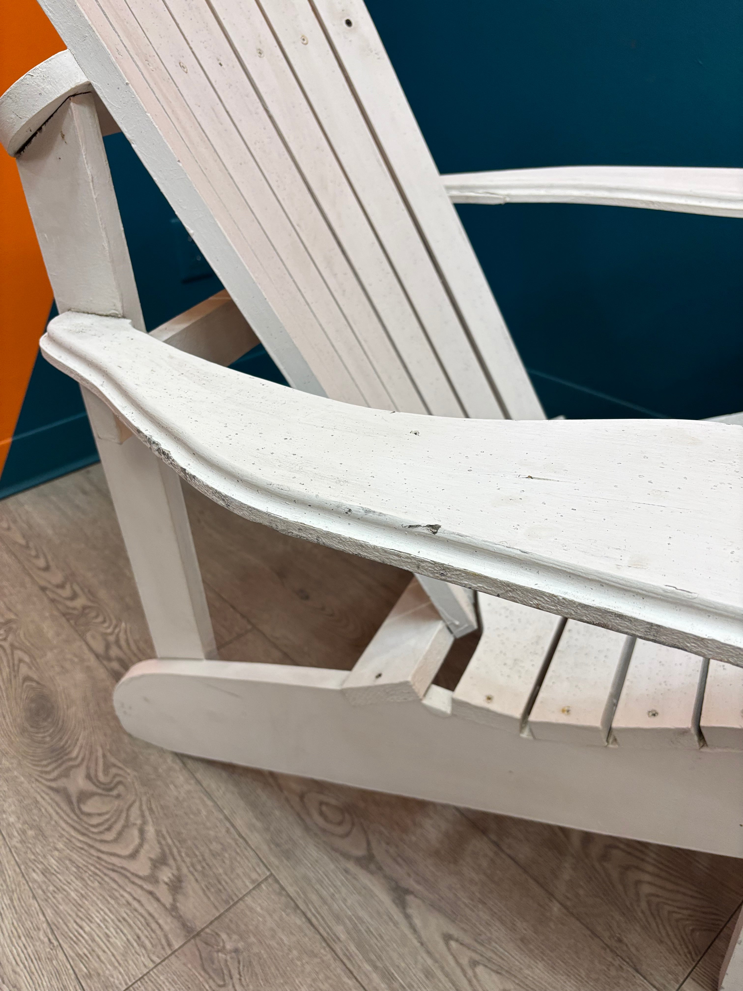 White Wood Adirondack Lounge Chair #2