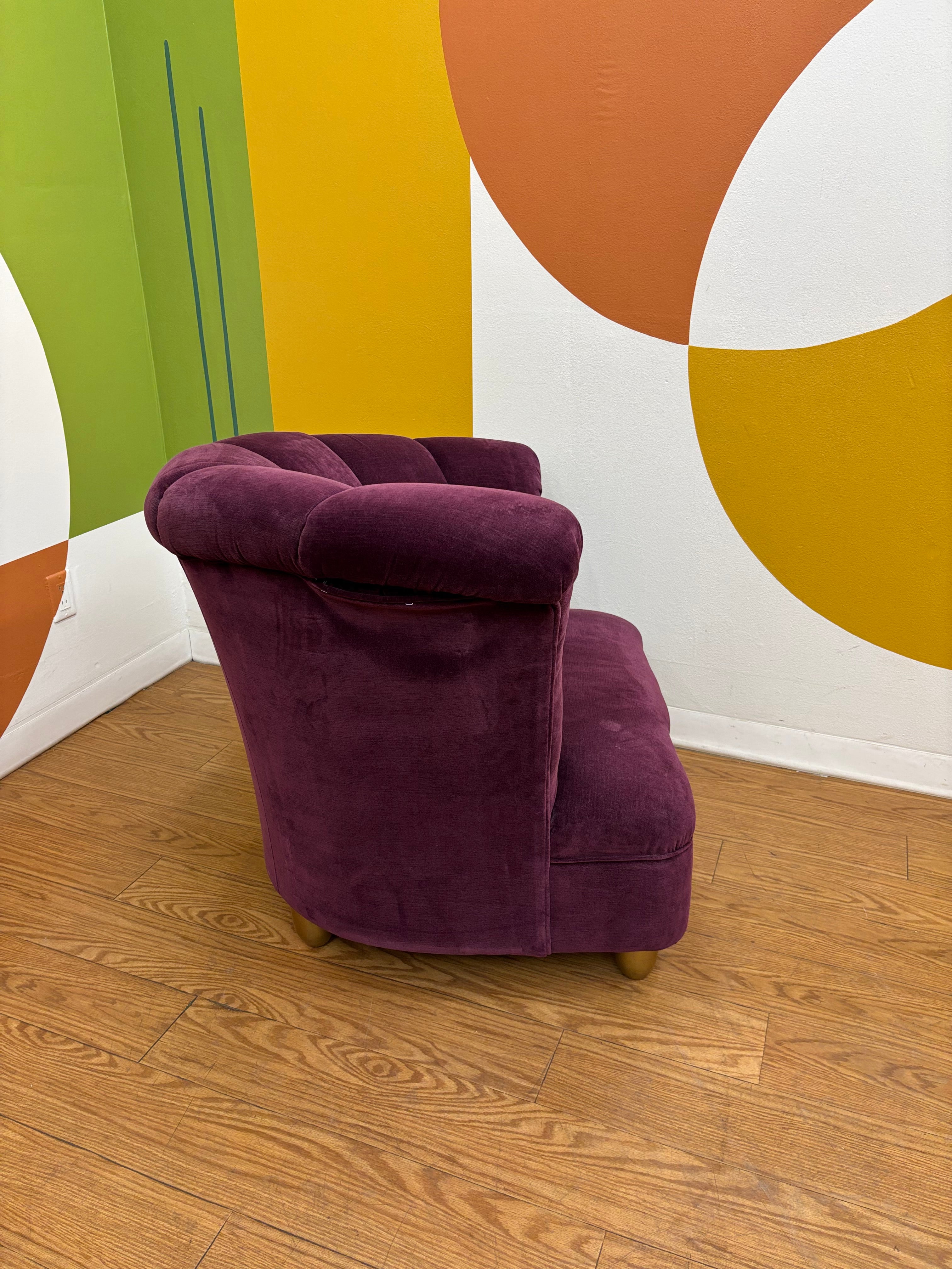 Purple Asymmetrical Scalloped Chair