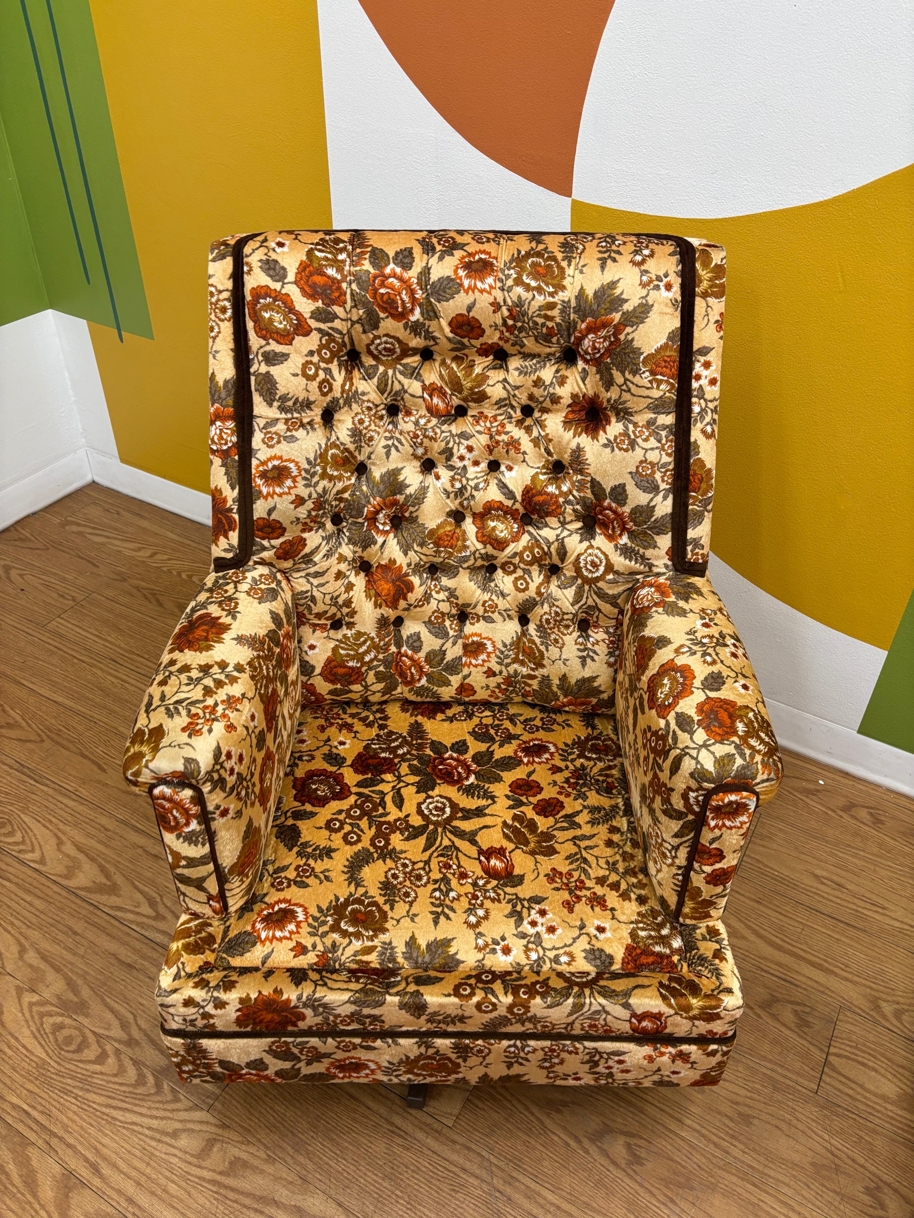 Floral Armchair & Ottoman