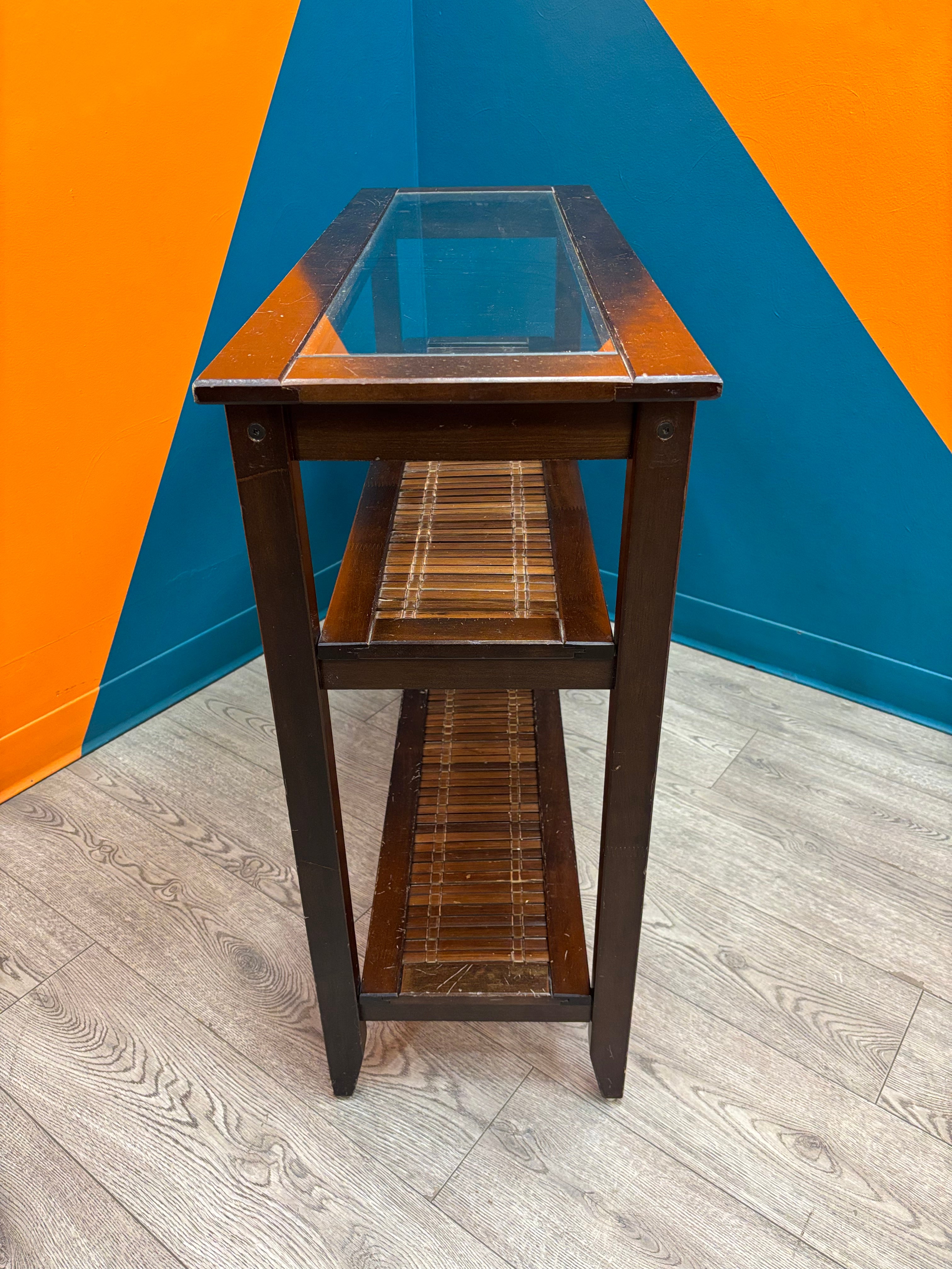 Wood & Glass Console Table