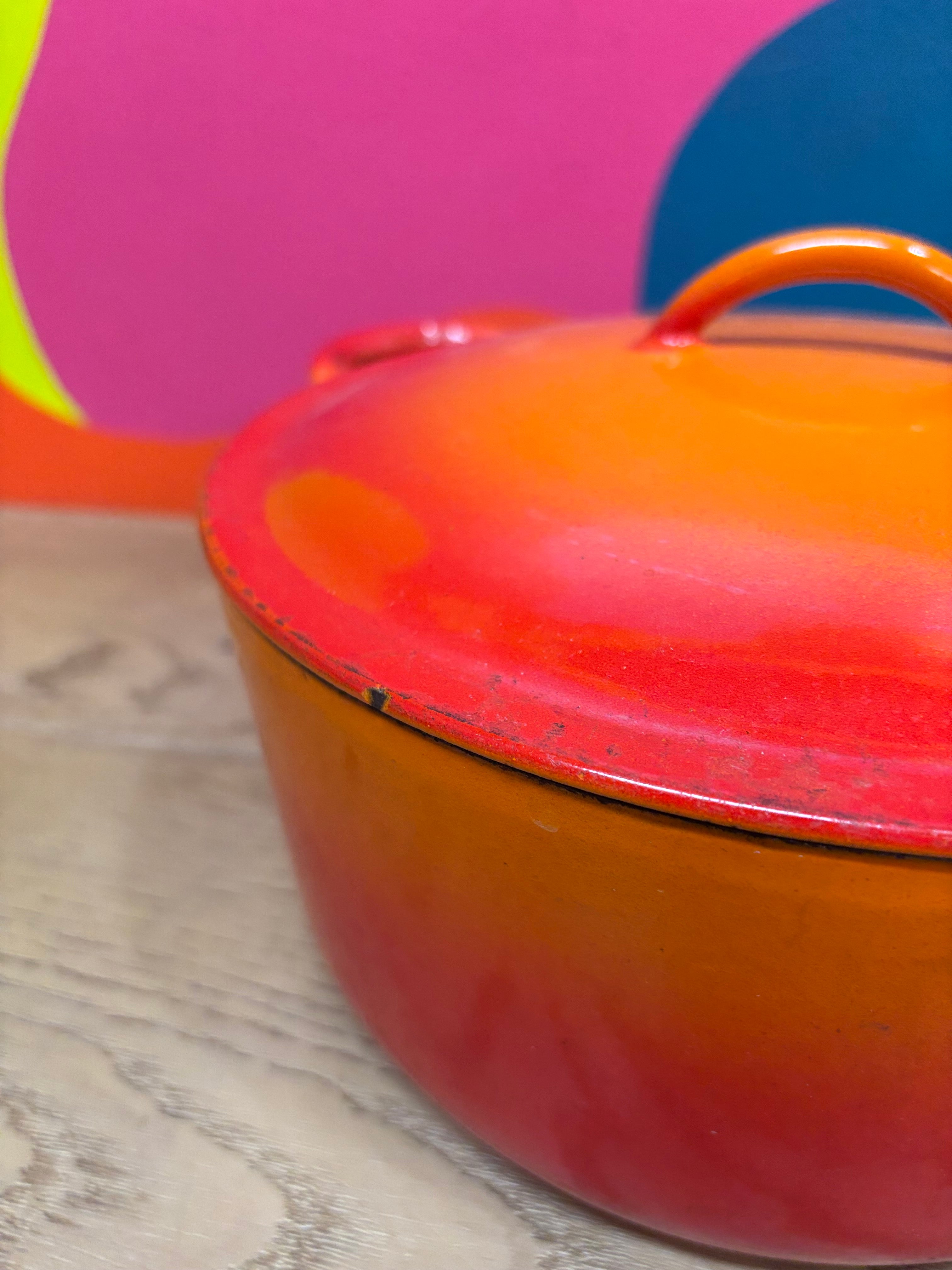 Flame Orange Descoware Dutch Oven