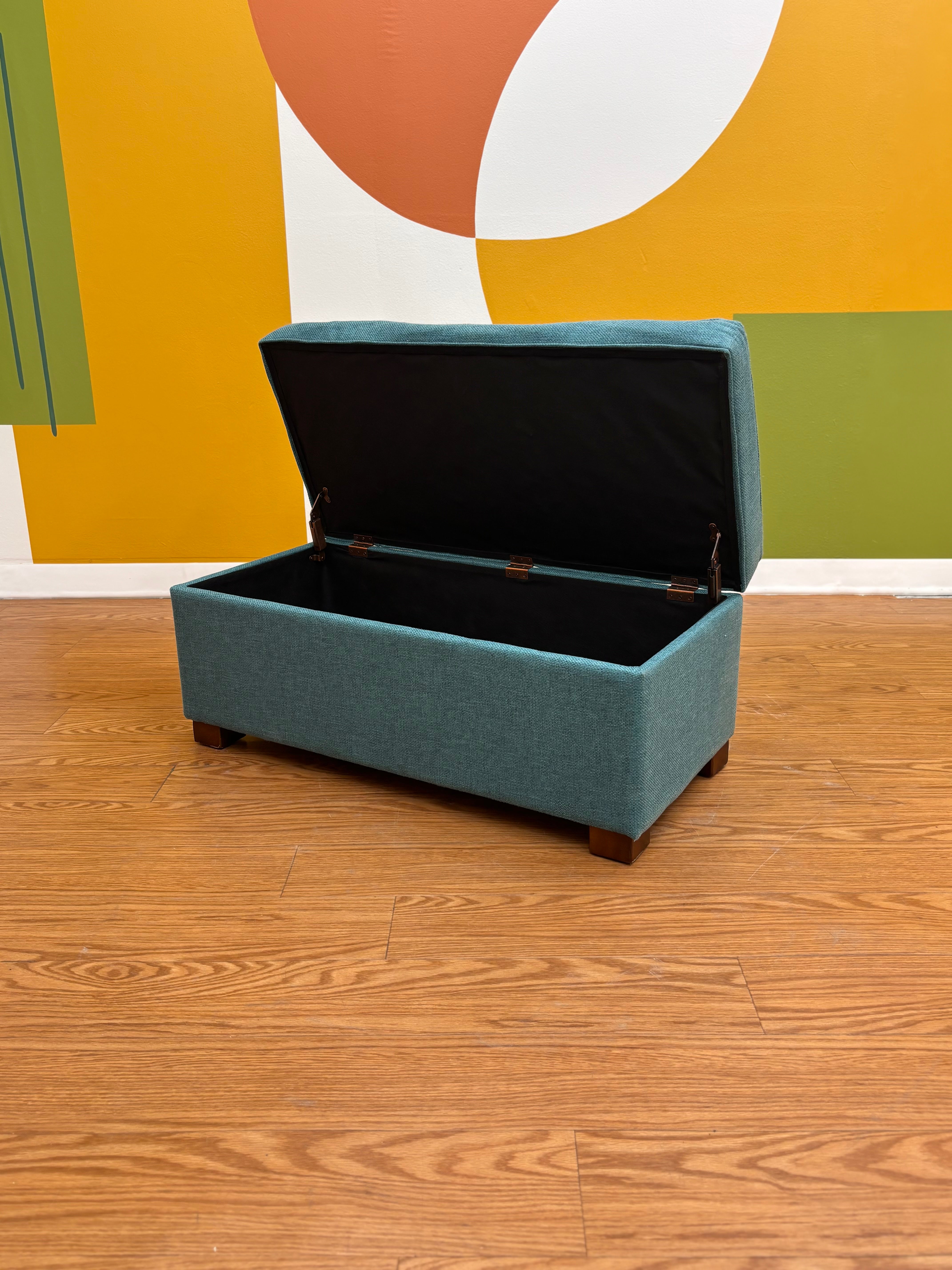 Blue Storage Ottoman