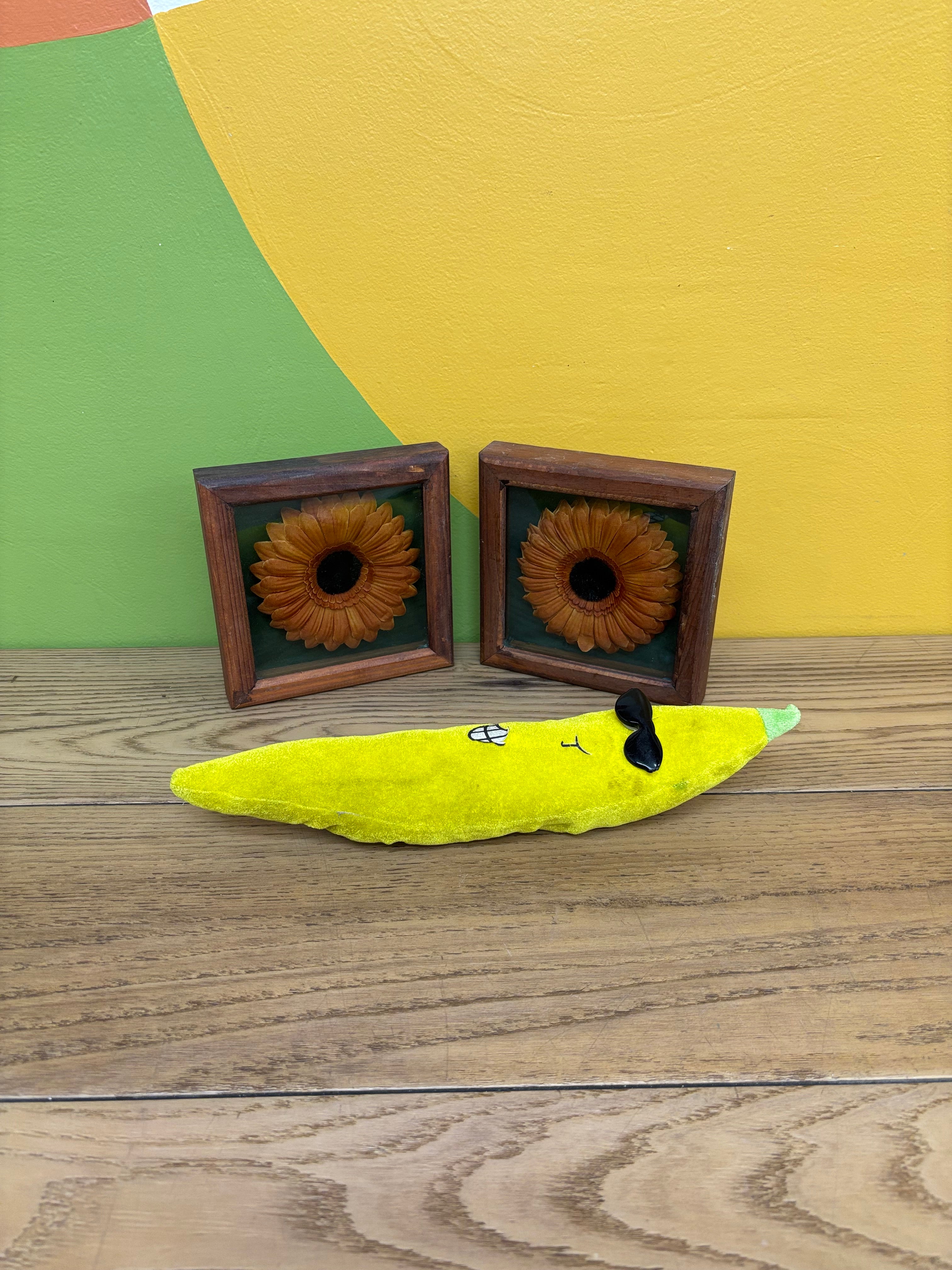(2) Flower Art Pieces