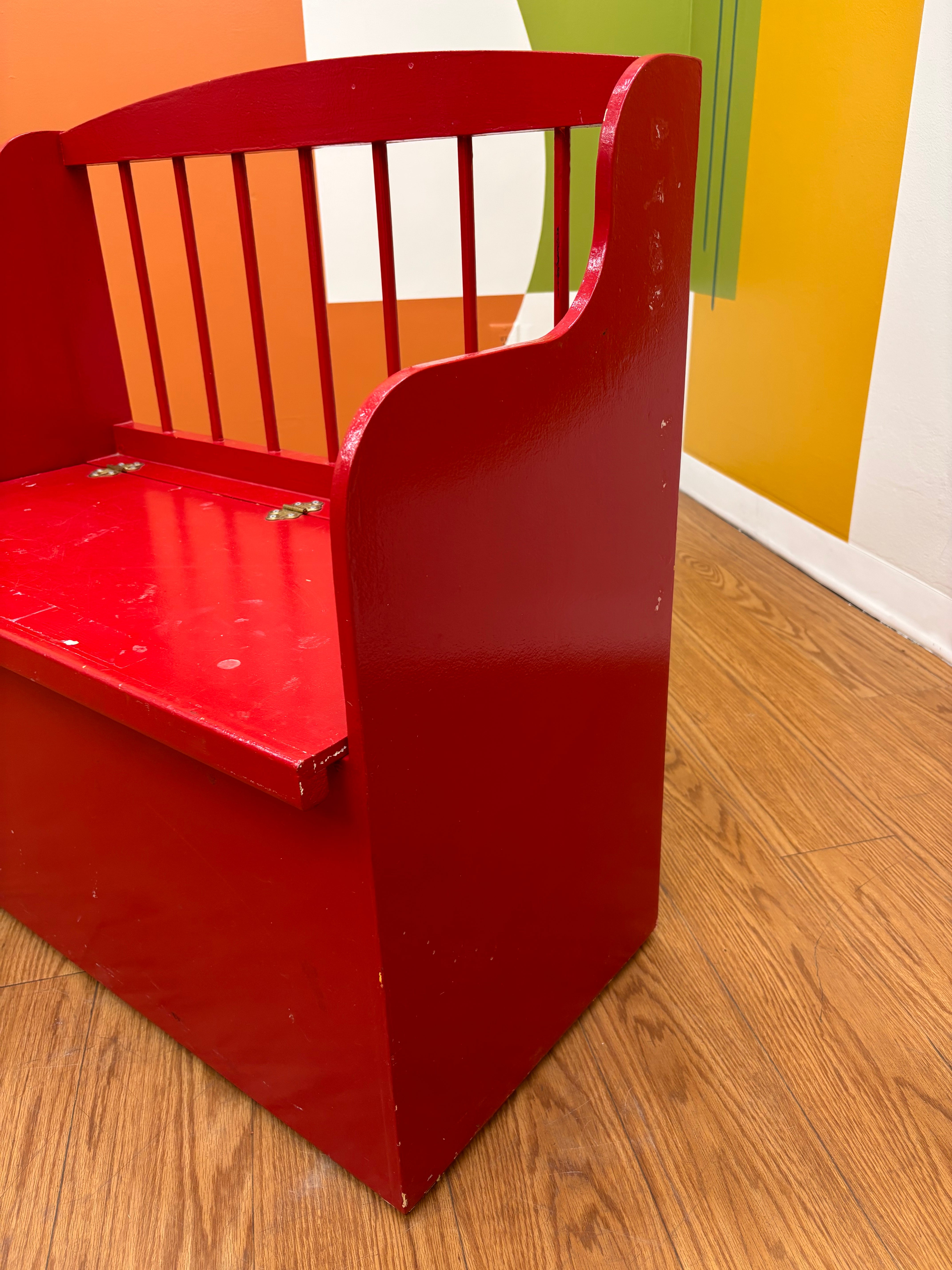 Red Wood Bench