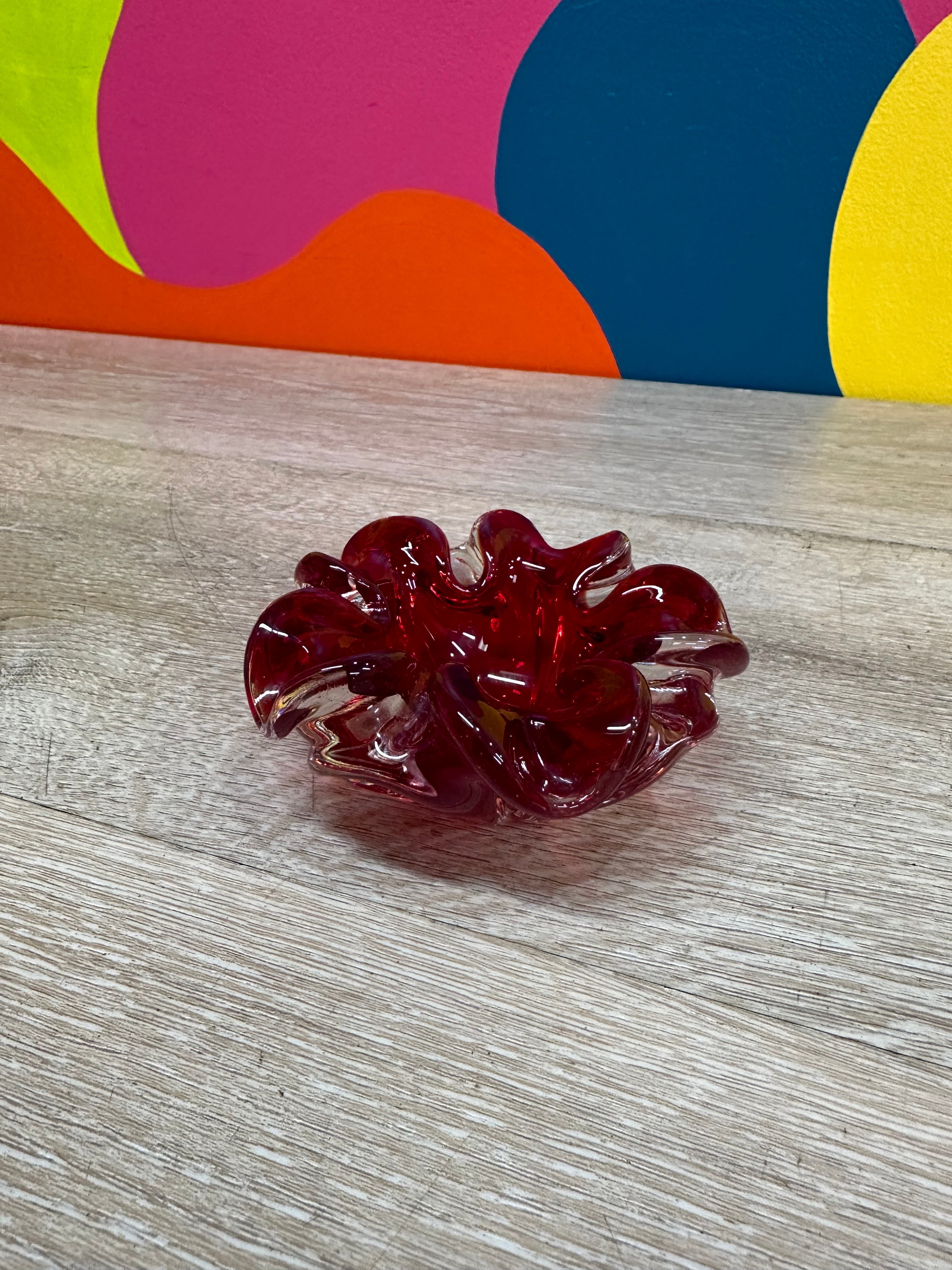 Small Red Ruby Glass Dish