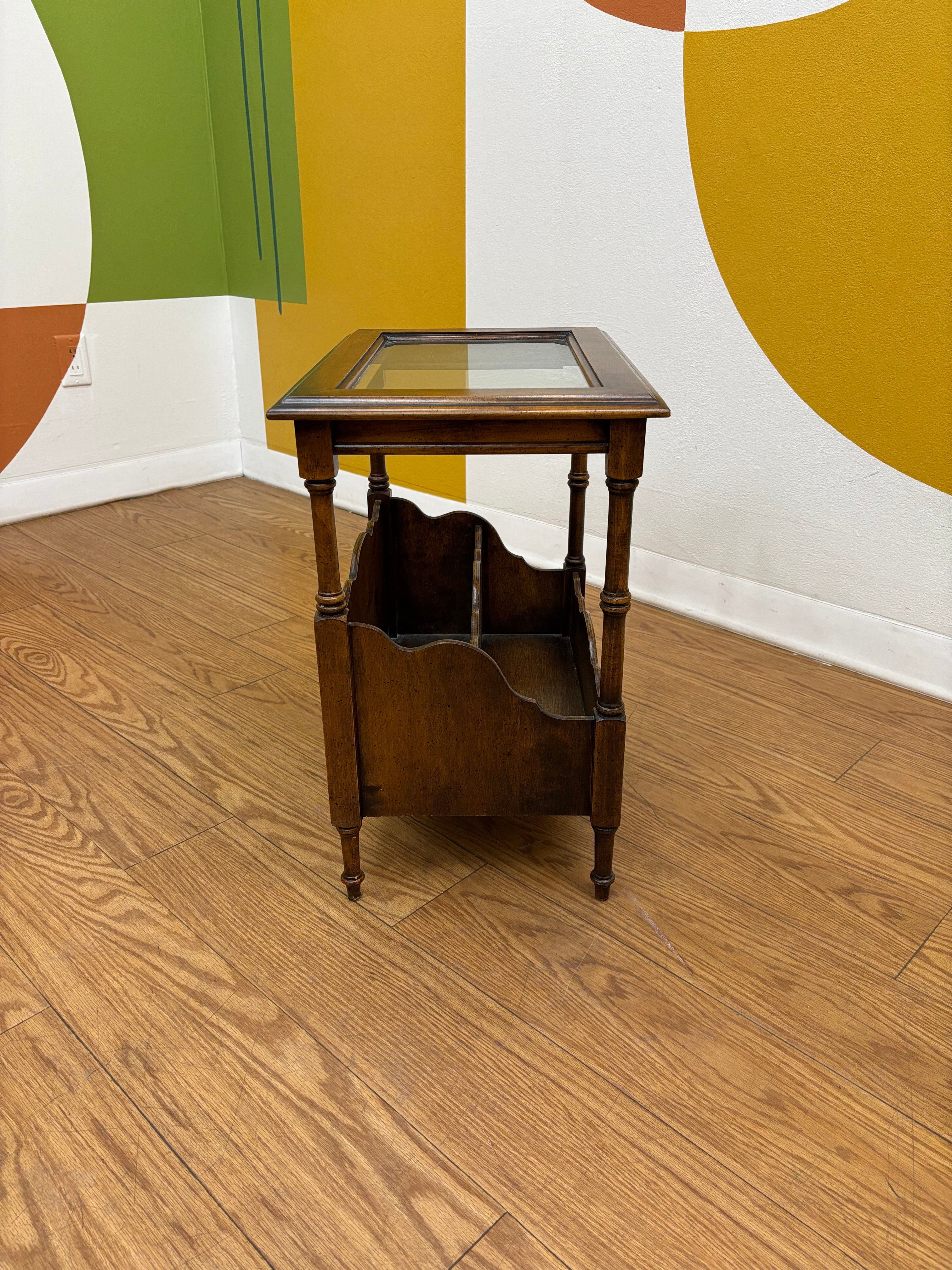 Wood Side Table with Bottom Storage