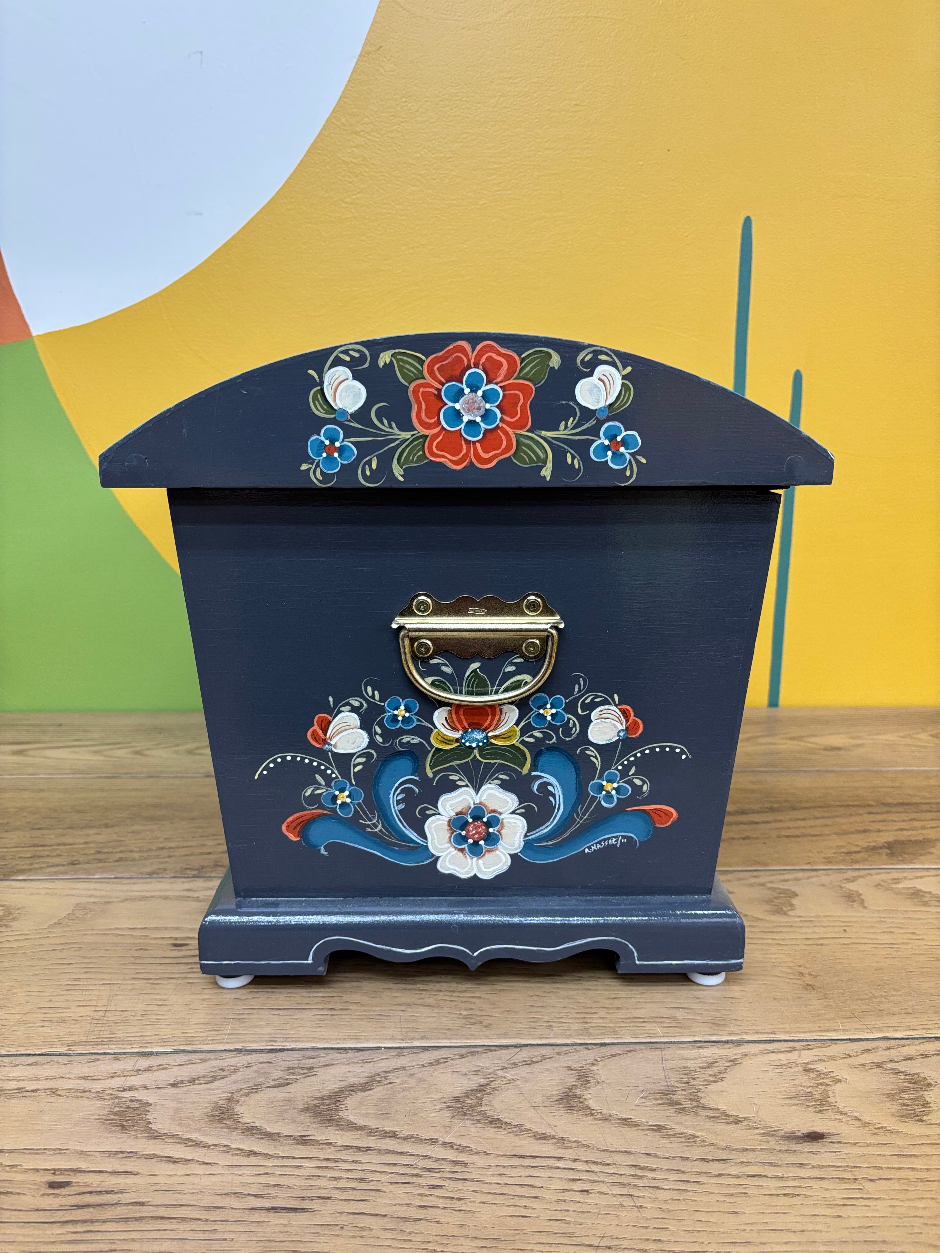 Hand Painted Wood Chest