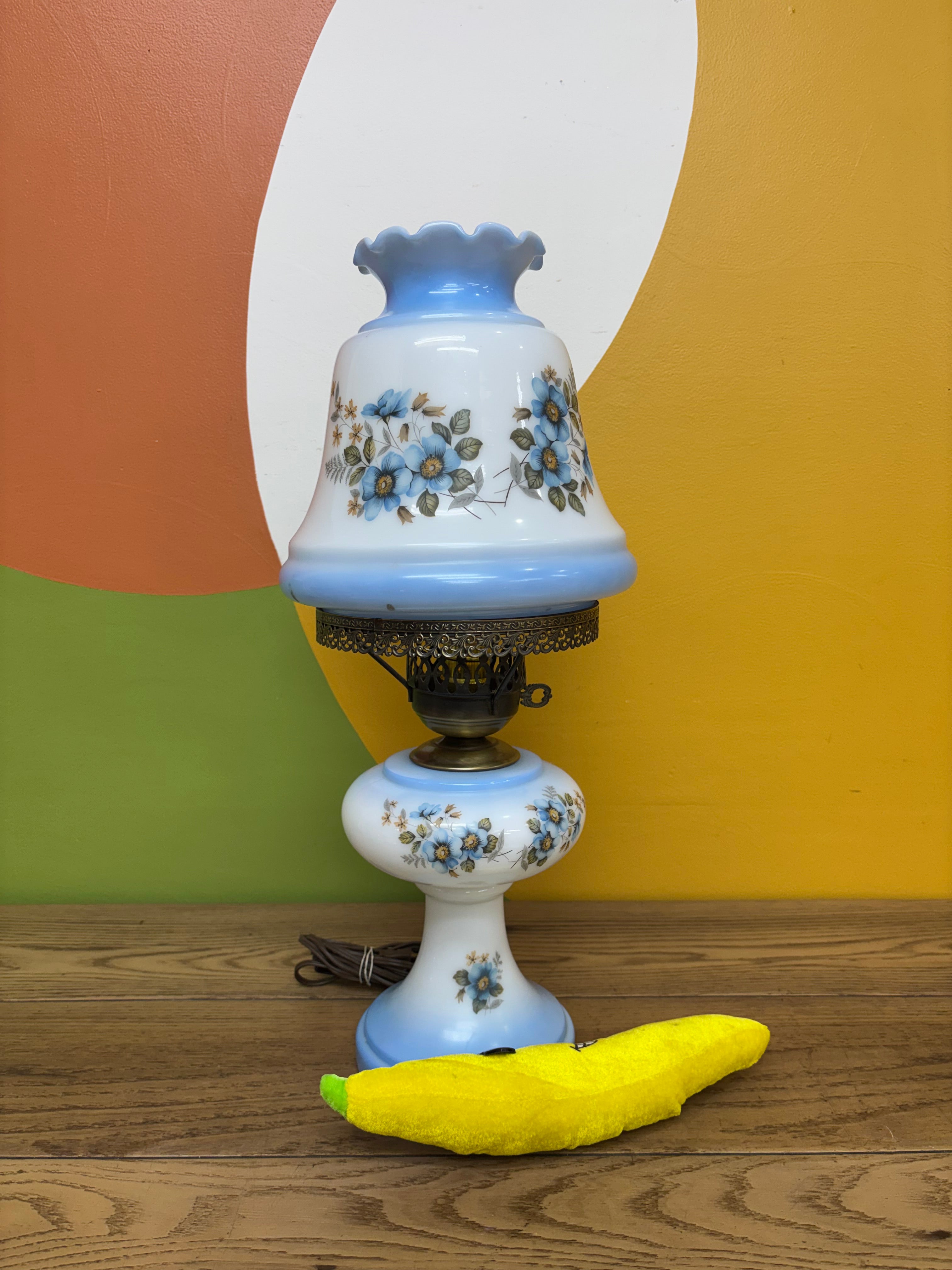 Blue Hurricane Lamp