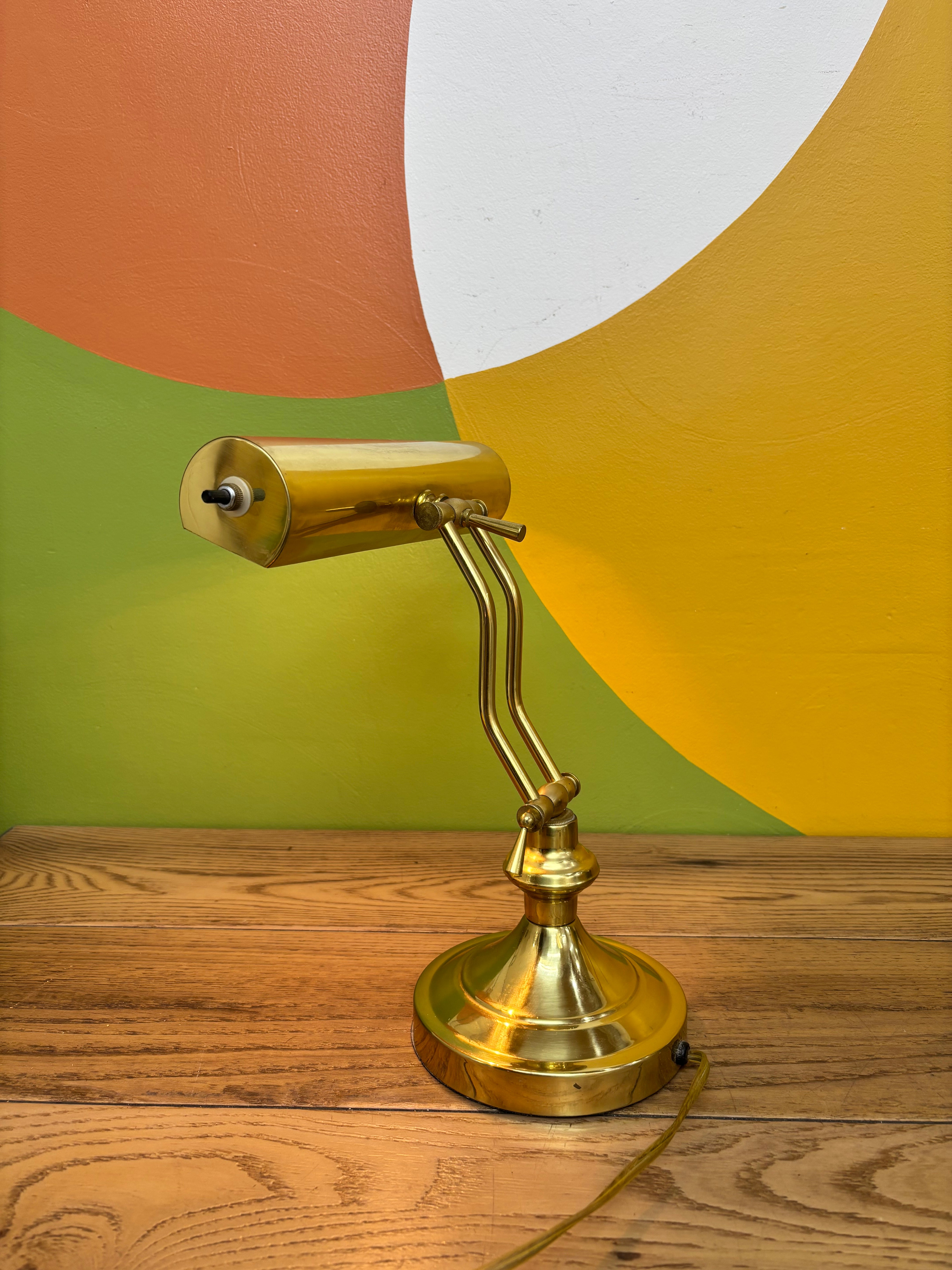 Gold Metal Bankers Lamp