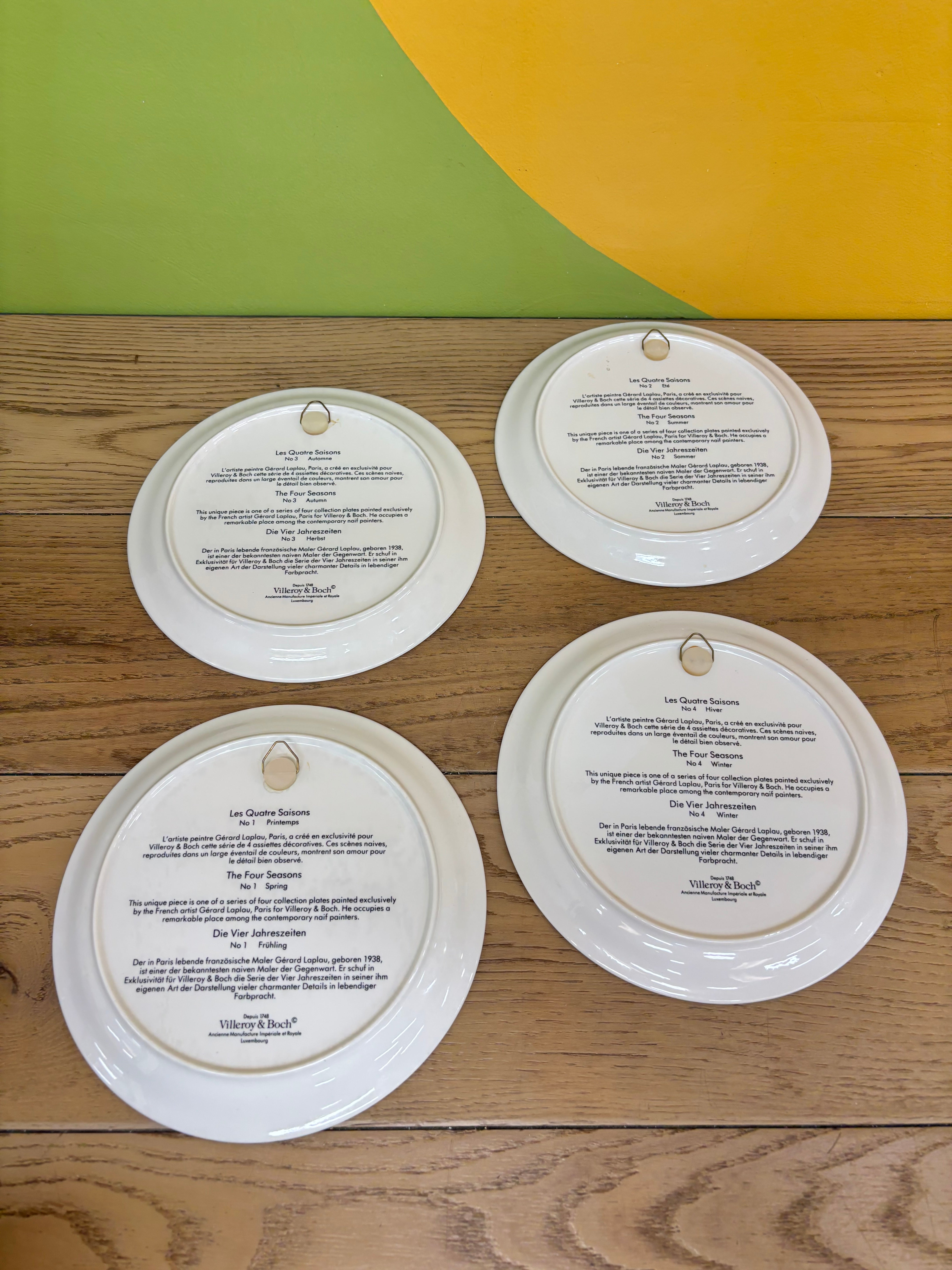 Villeroy & Boch "Design Naif - The Four Seasons" Collector Plates