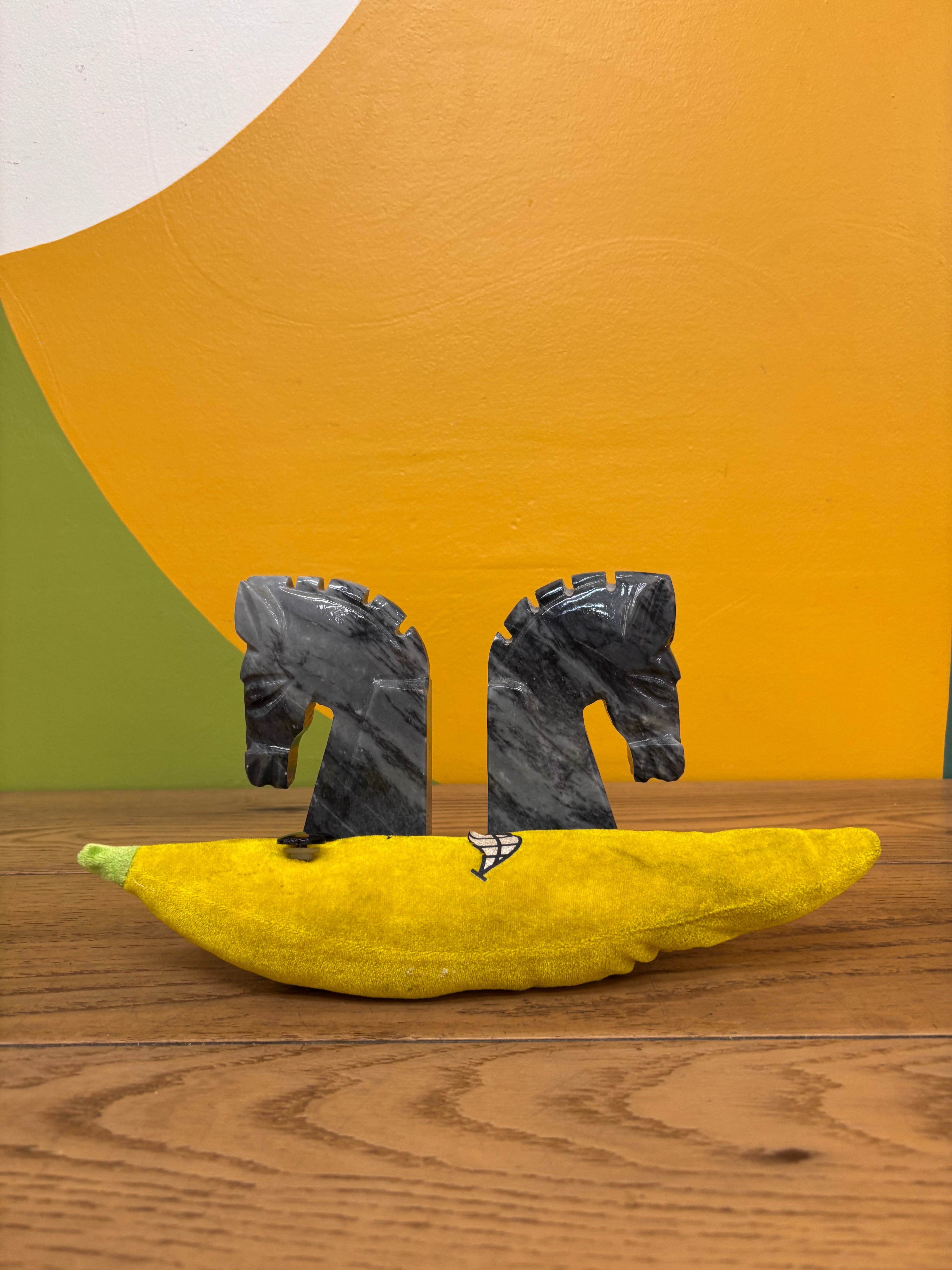 Stone Horse Head Bookends