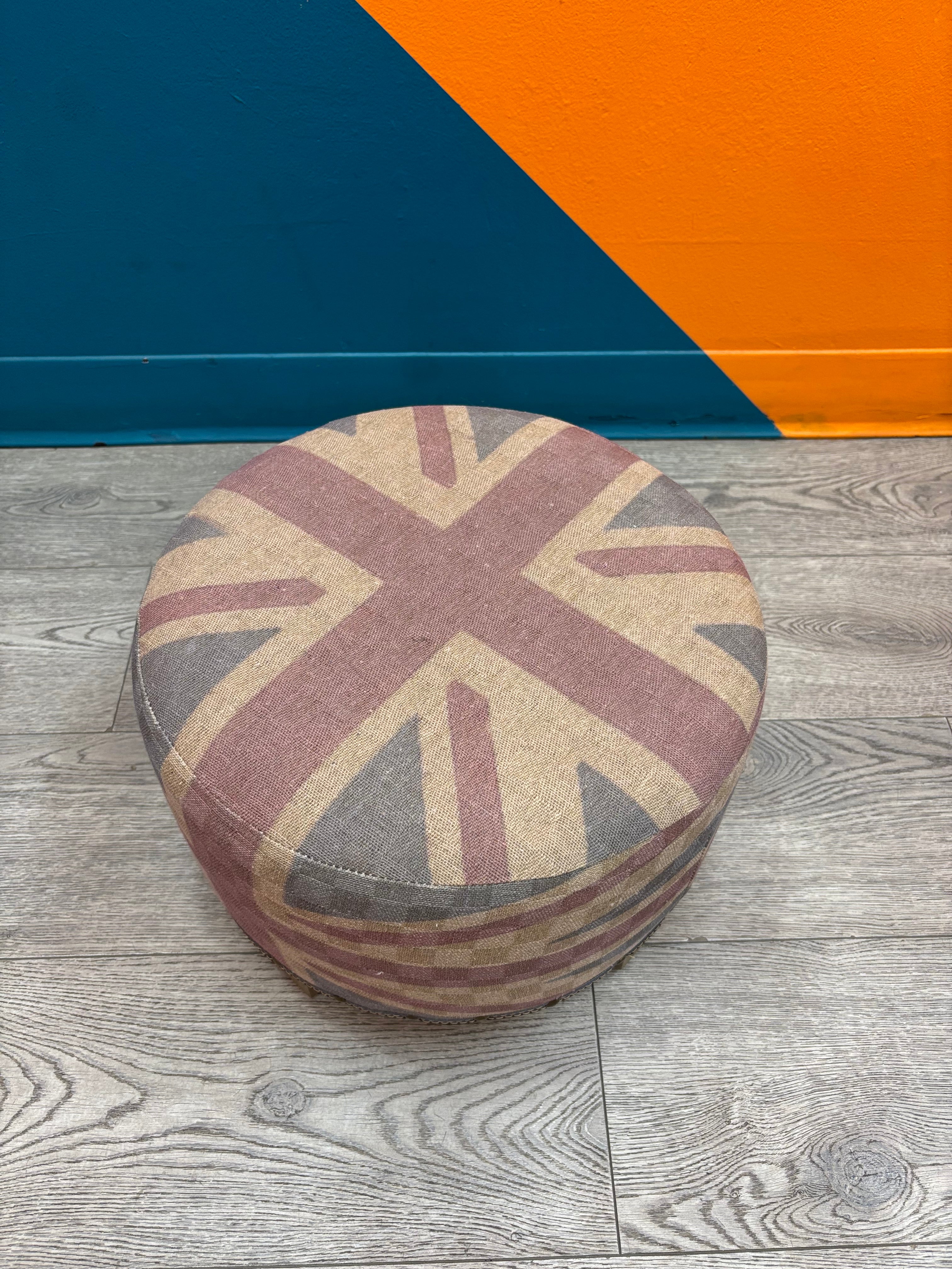 Round Union Jack Stool