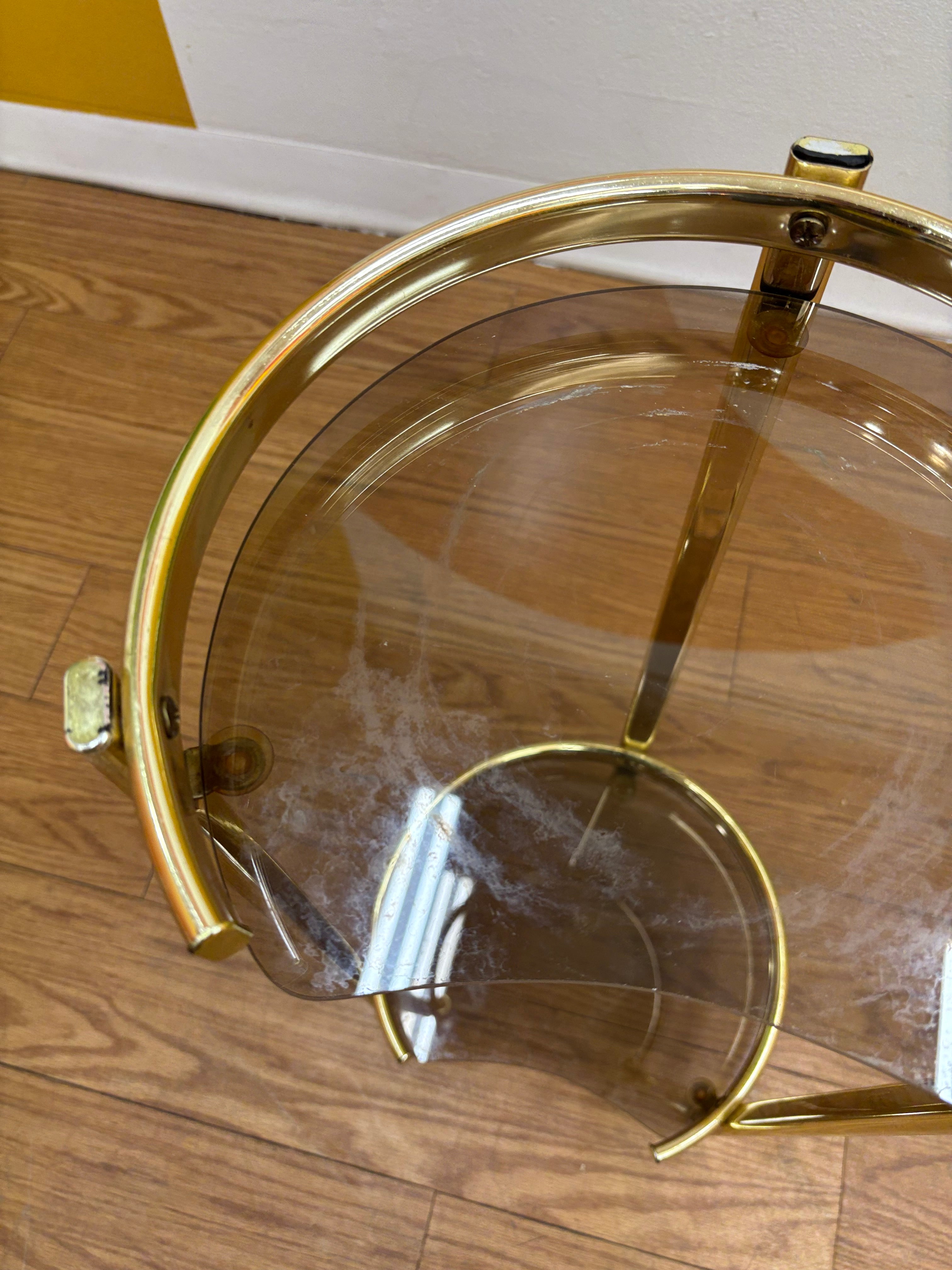 Two Tier Metal & Glass Table