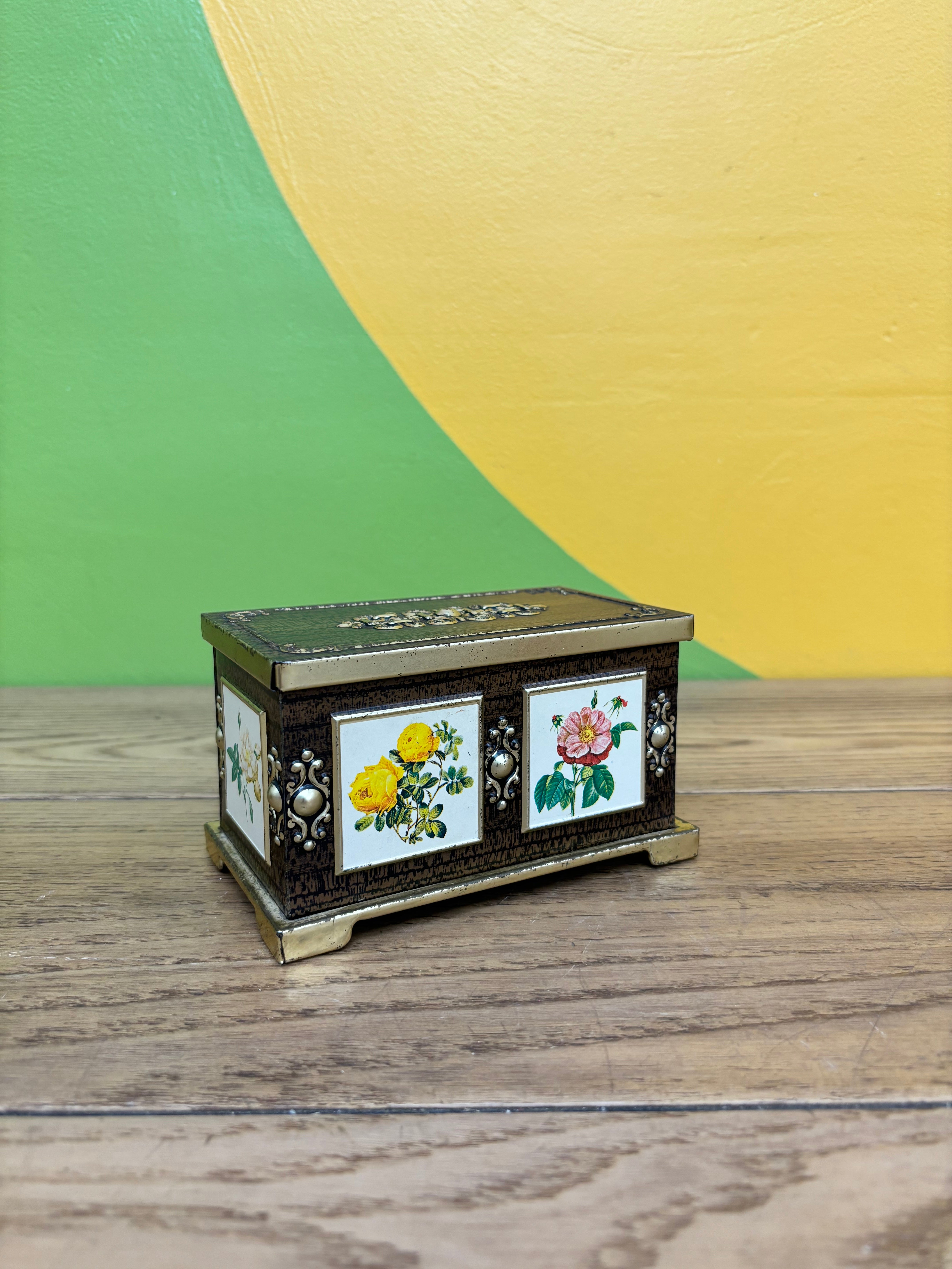 Floral Metal Tin