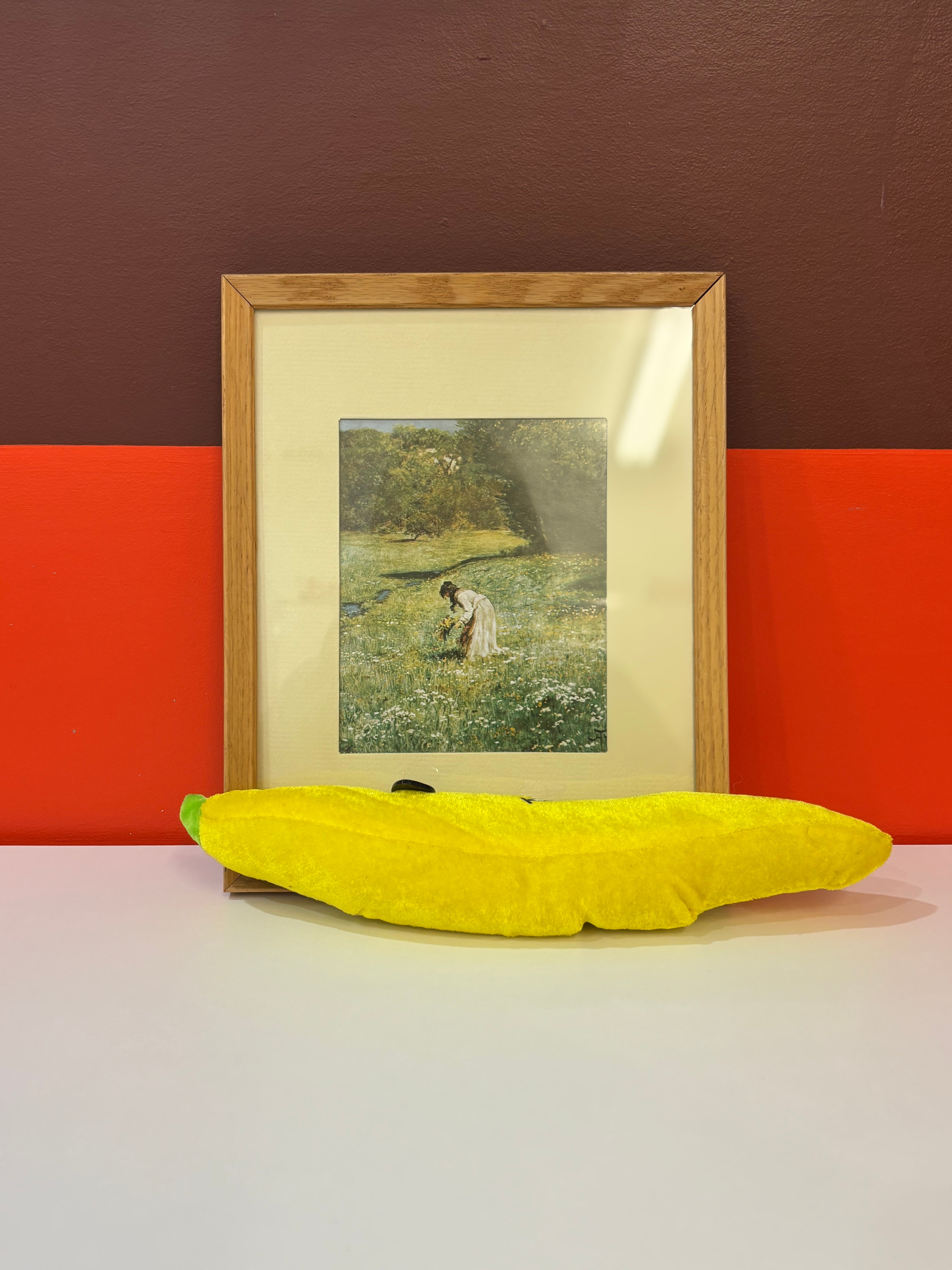 "Girl in the Meadow" By Hans Thoma Framed Print