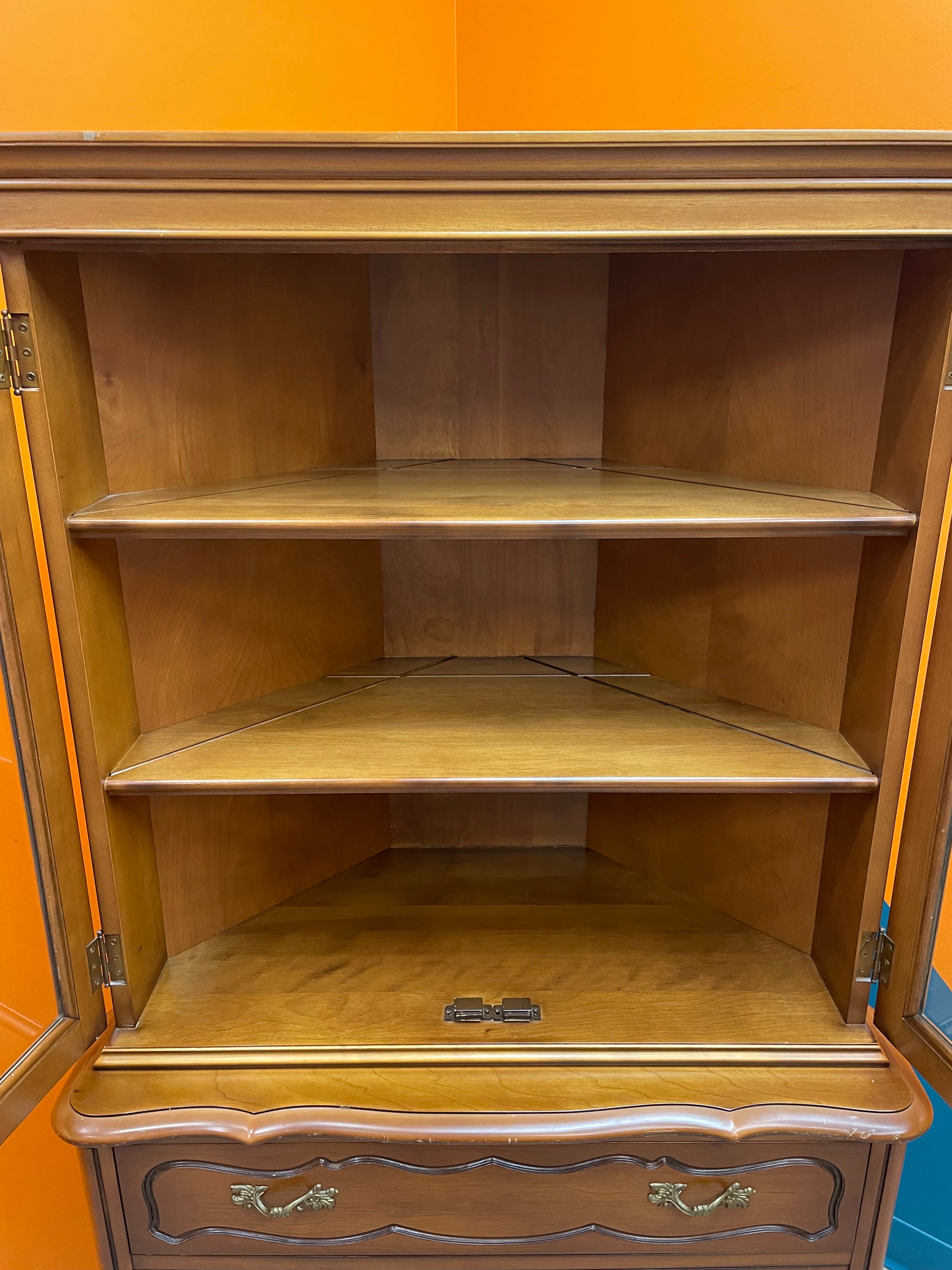 Wood & Glass Corner Cabinet